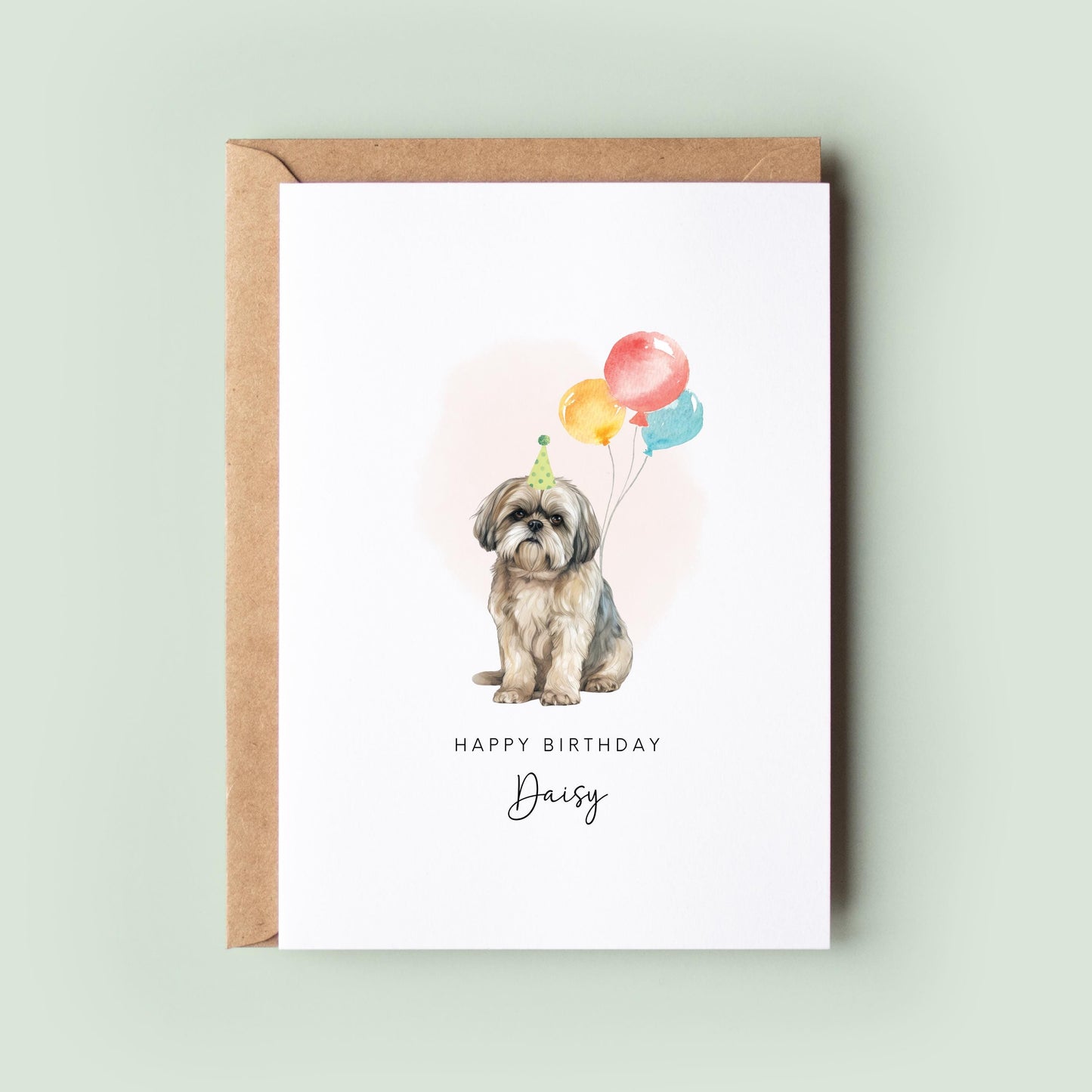 Shih tzu Pet Dog Birthday Greeting Card From/For The Dog