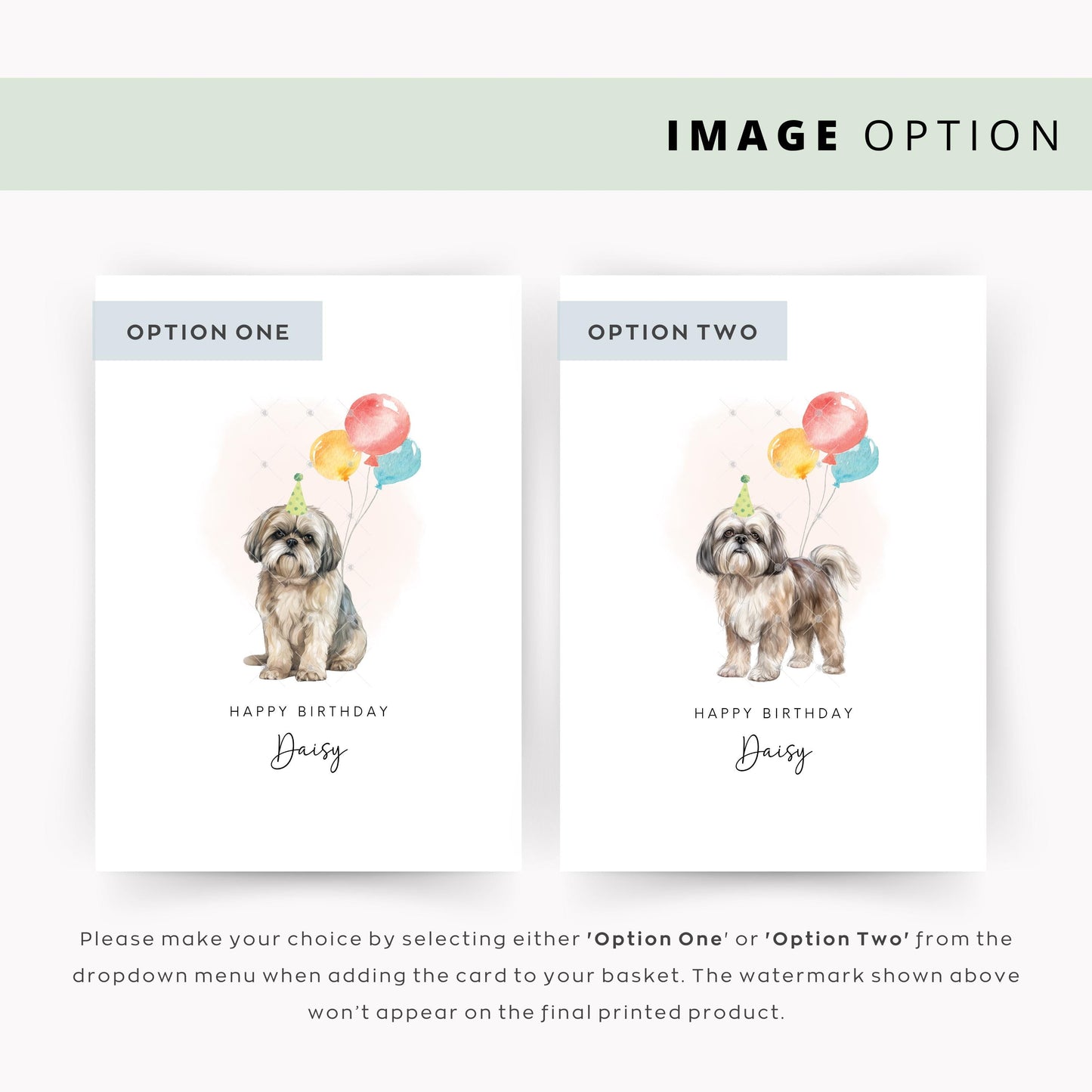 Shih tzu Pet Dog Birthday Greeting Card From/For The Dog