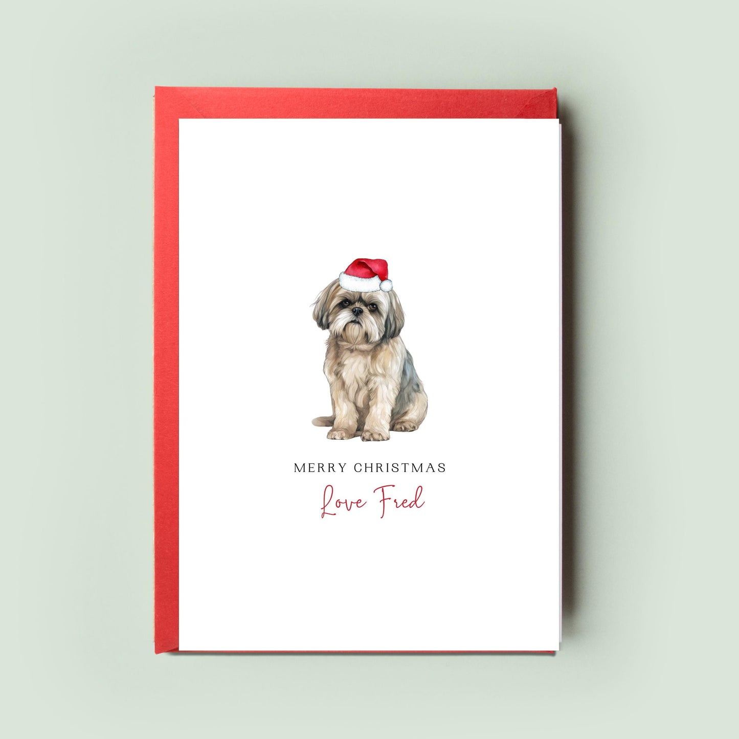 Shih Tzu Christmas Card from the Dog, Christmas Card for Dog Dad, Christmas Card for Dog Mum, From the Dog, For the Dog Card