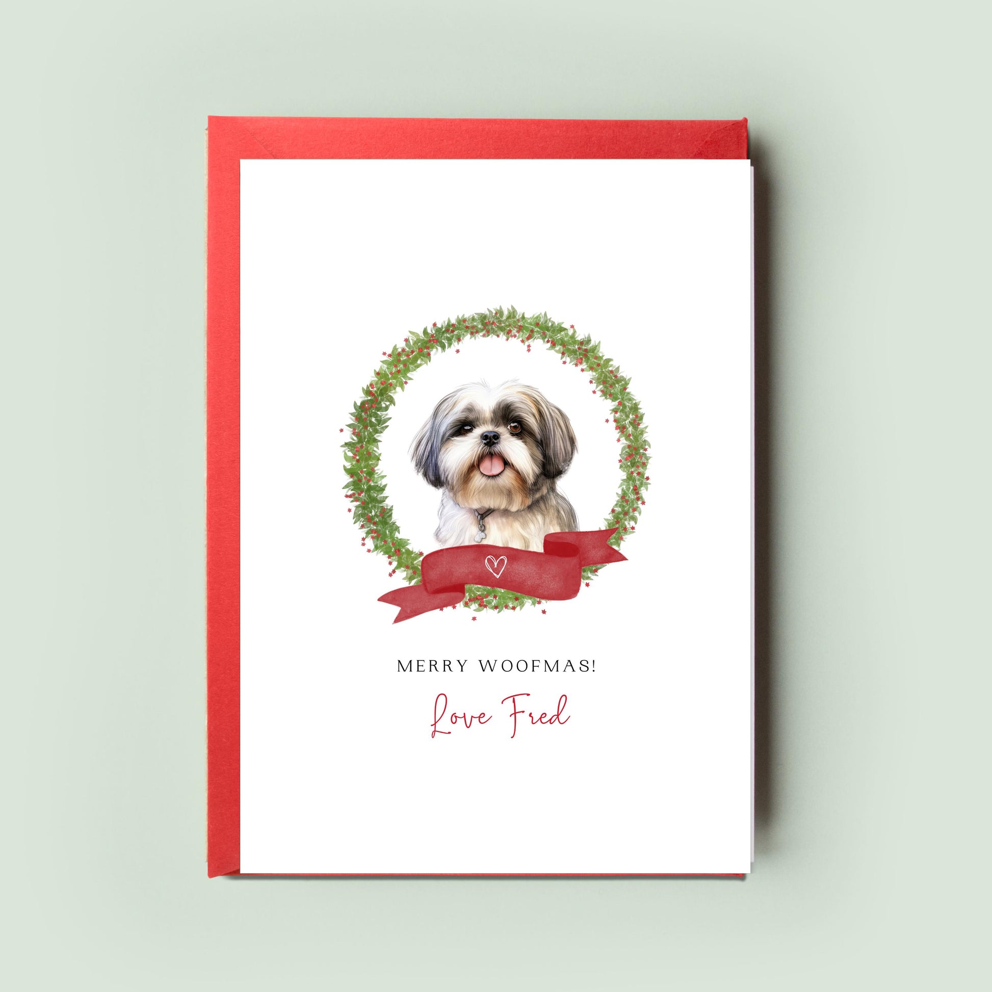 Shih Tzu Personalised Dog Christmas Card For the Dog