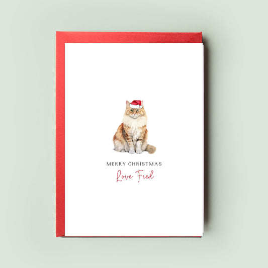 Siberian Cat Christmas Card from the Cat, Christmas Card for Cat Dad, Christmas Card for Cat Mum, Pet Card, From the Cat, To the Cat