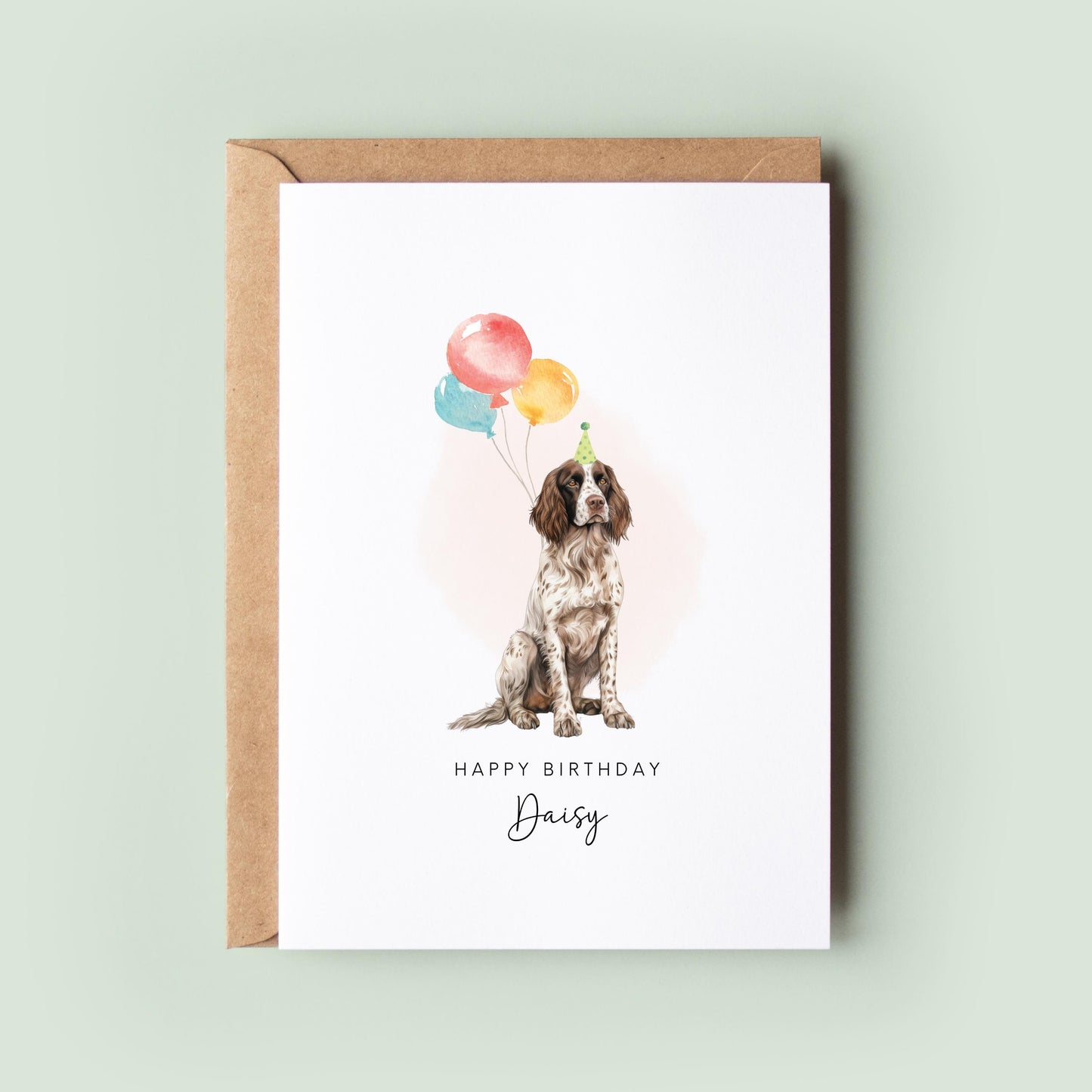 Springer Spaniel Pet Birthday Greeting Card From/For The Dog