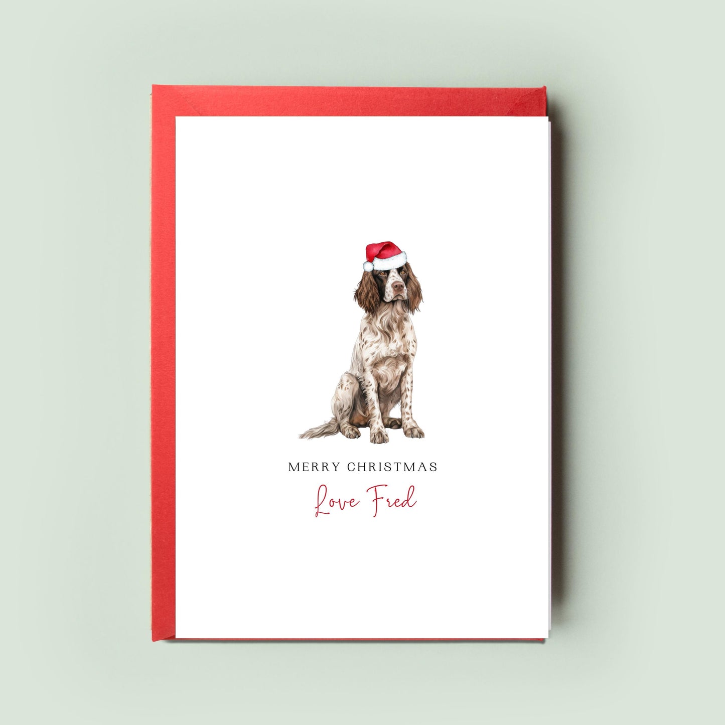 Springer Spaniel Christmas Card for Dog Dad