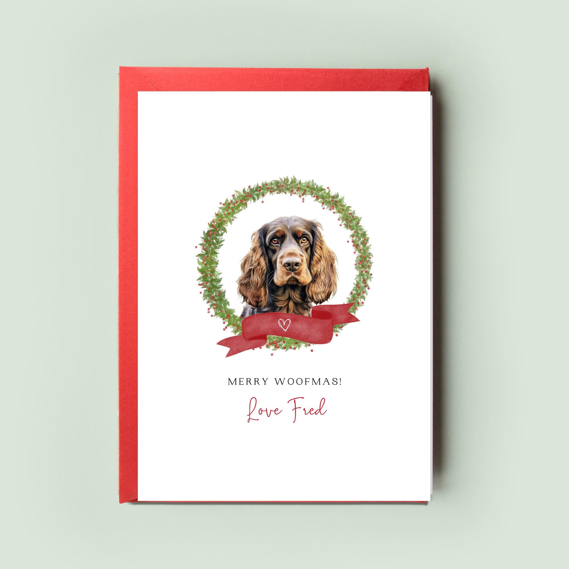 Springer Spaniel Personalised Dog Christmas Card