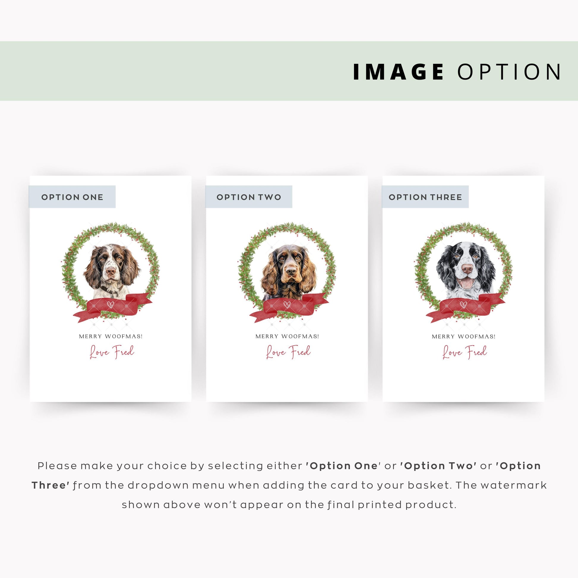 Springer Spaniel Personalised Dog Christmas Card