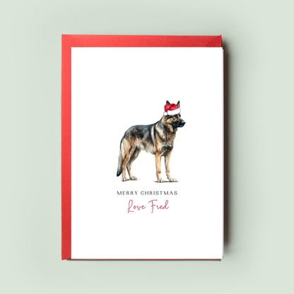 German Shepherd Christmas Card from the Dog - For Dog Dad & Mum, Festive Pet Greeting, Perfect Gift from Your Loyal Friend