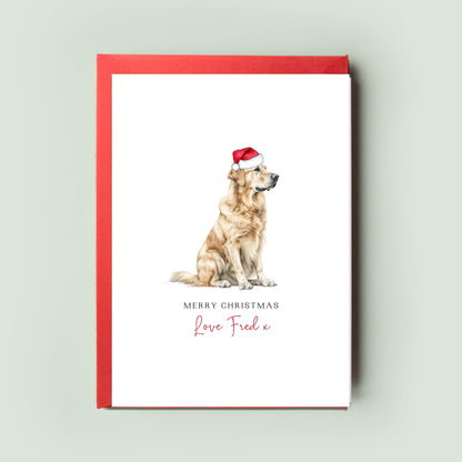 Golden Retriever Personalised Dog Christmas Card, For the Dog, From the Dog, Pet Christmas Card, Dog Card, Dog Dad, Dog Mum, Merry Woofmas