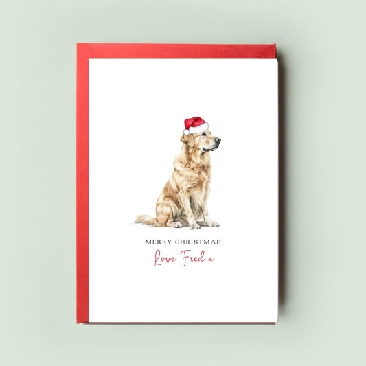 Golden Retriever Personalised Dog Christmas Card, For the Dog, From the Dog, Pet Christmas Card, Dog Card, Dog Dad, Dog Mum, Merry Woofmas