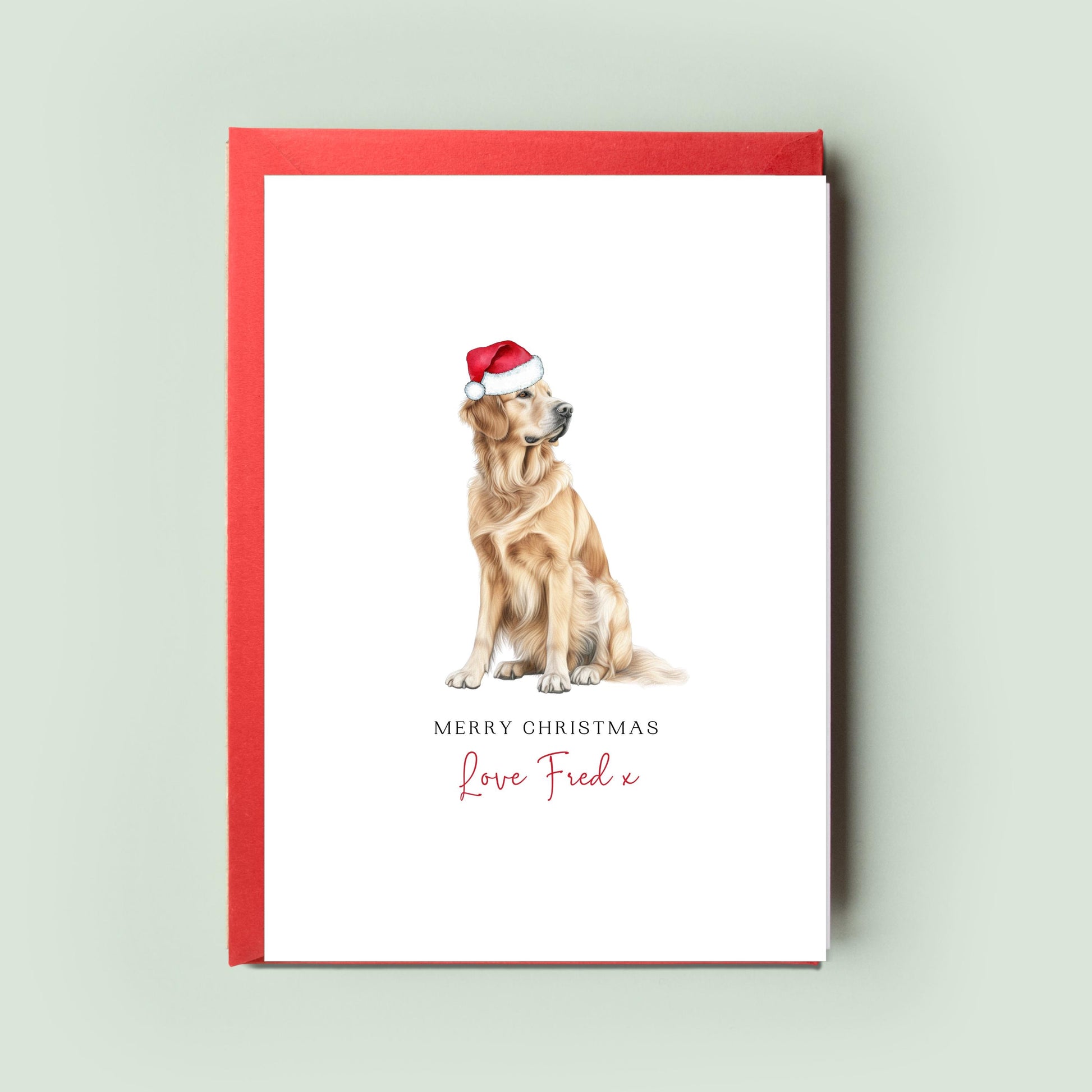 Golden Retriever Personalised Dog Christmas Card, For the Dog, From the Dog, Pet Christmas Card, Dog Card, Dog Dad, Dog Mum, Merry Woofmas