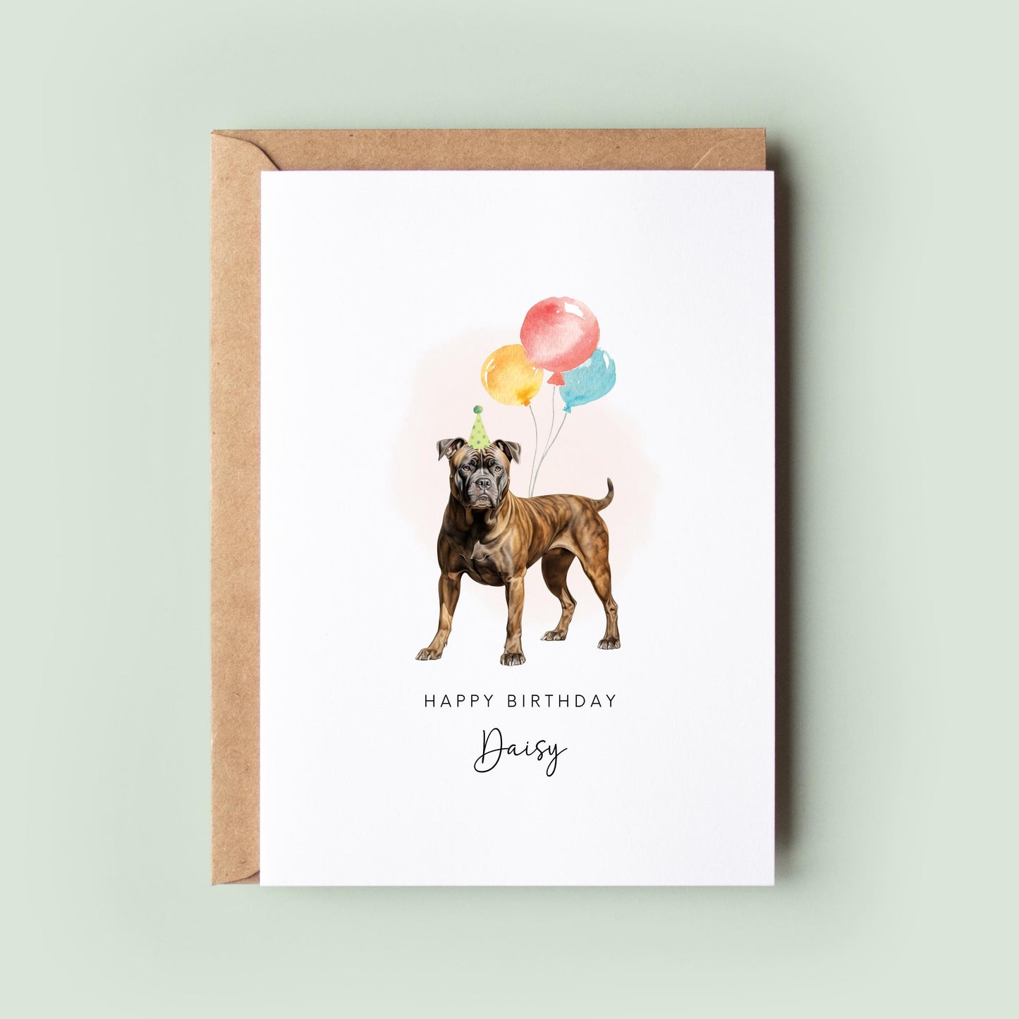 Staffordshire Bull Terrier, Birthday Card from the Dog, Birthday Card for Dog Dad, Birthday Card for Dog Mum, Pet Card, From the Dog