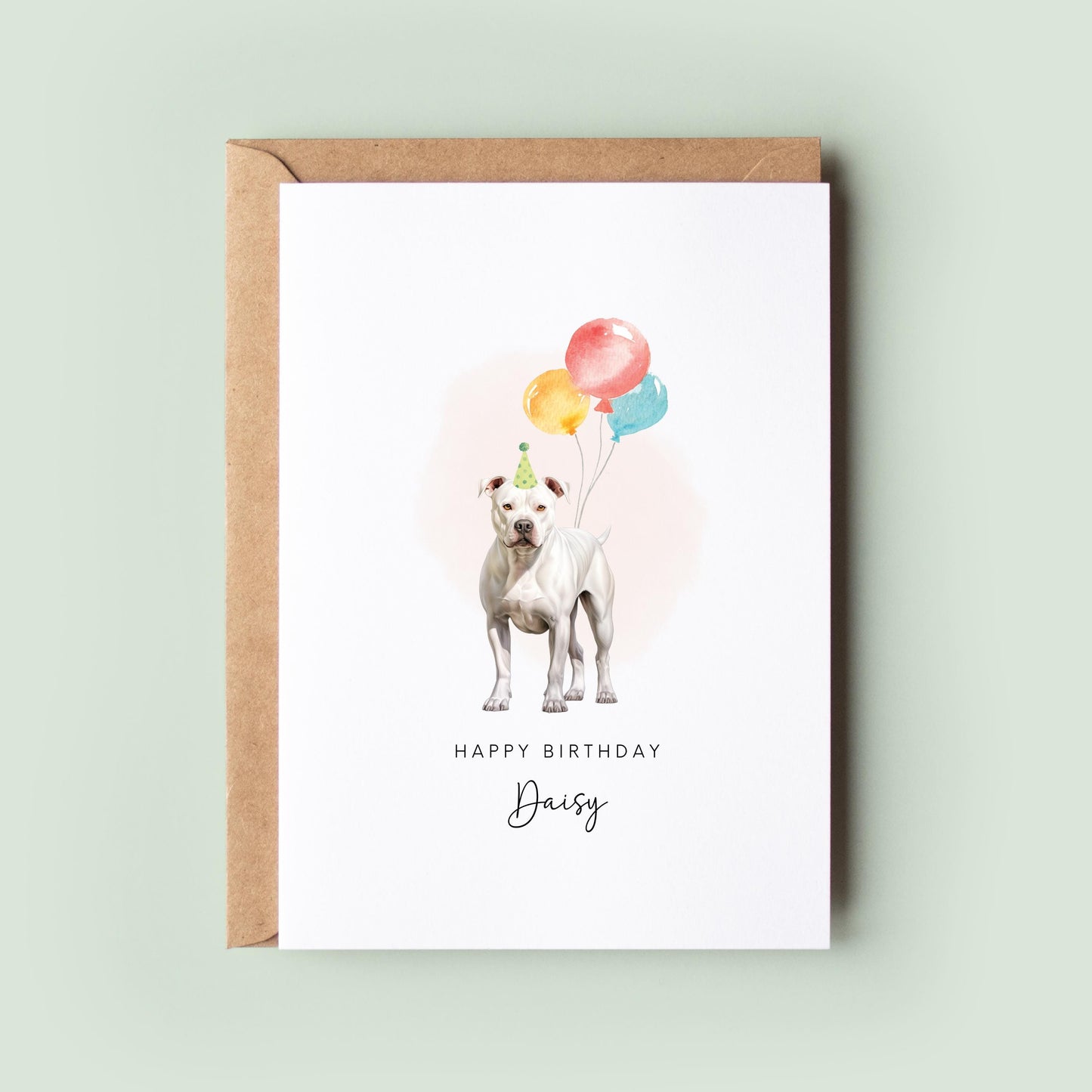 Staffordshire Bull Terrier, Birthday Card from the Dog, Birthday Card for Dog Dad, Birthday Card for Dog Mum, Pet Card, From the Dog