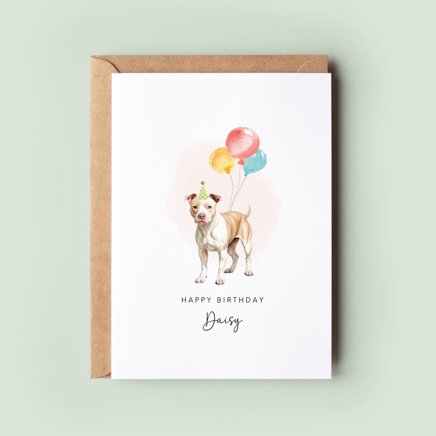 Staffordshire Bull Terrier, Birthday Card from the Dog, Birthday Card for Dog Dad, Birthday Card for Dog Mum, Pet Card, From the Dog