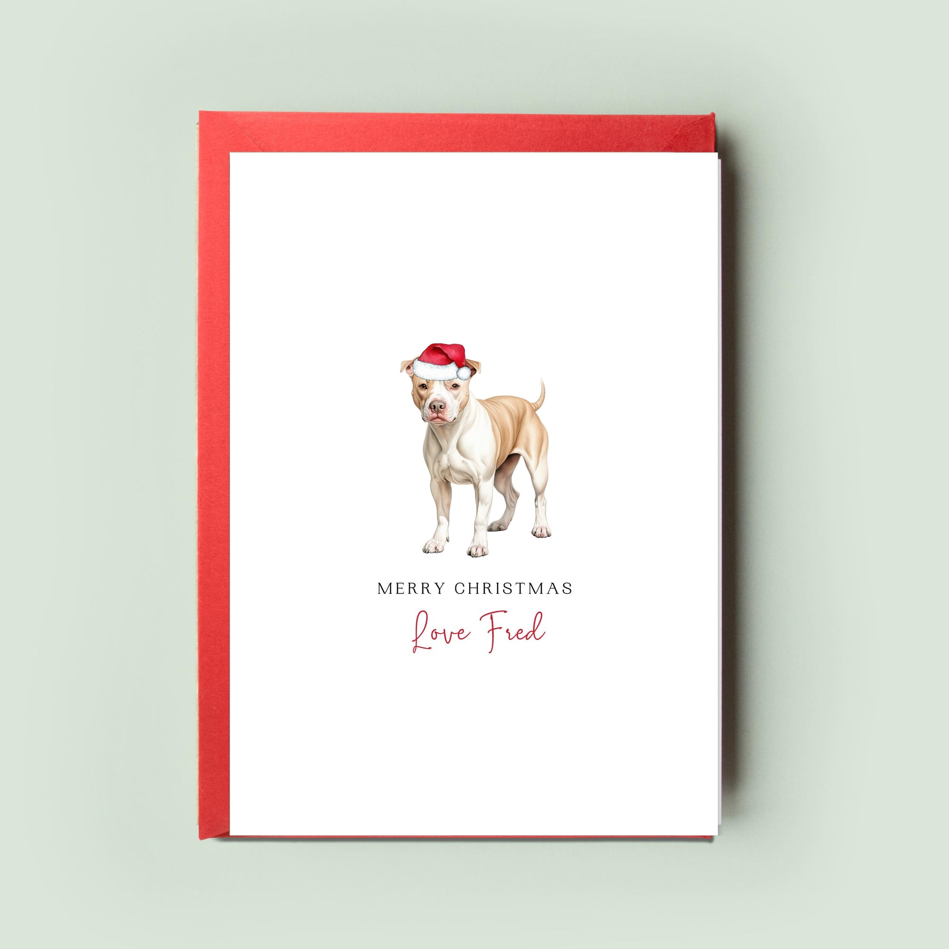 Staffordshire Bull Terrier Pet Christmas Card