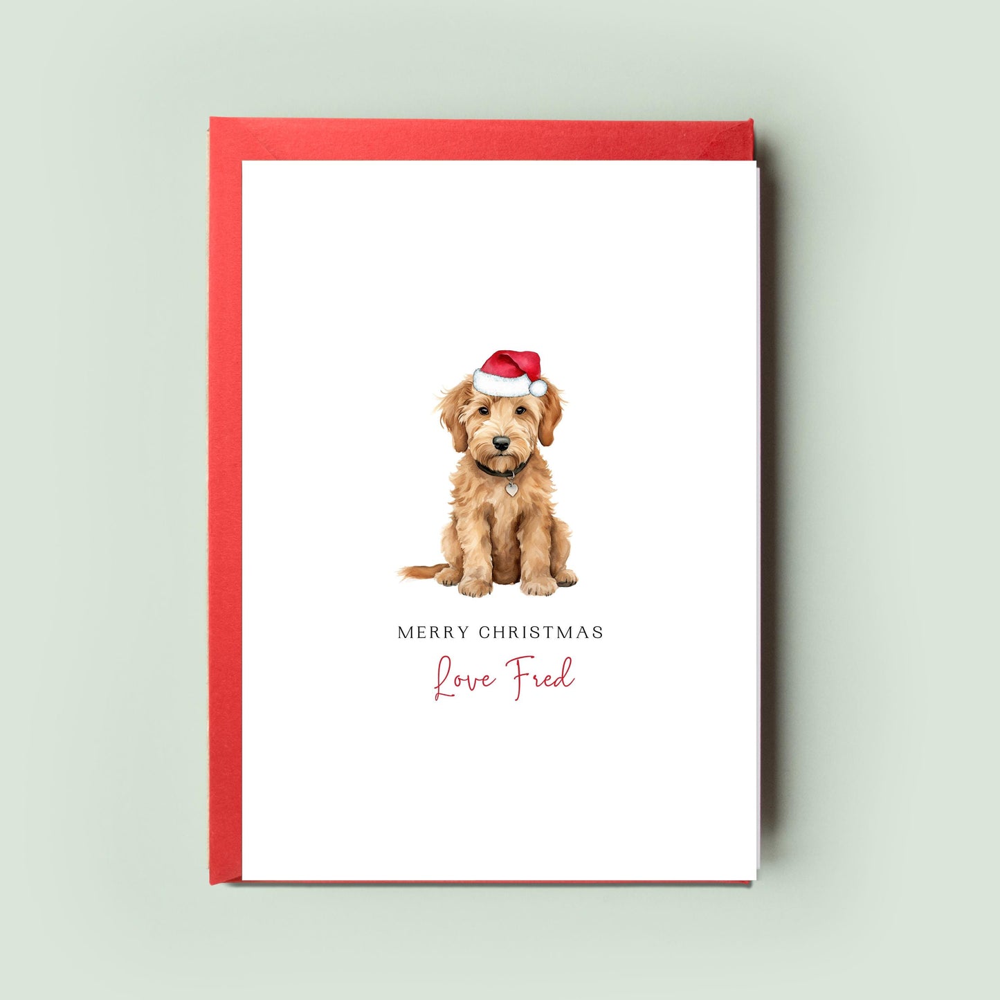 Goldendoodle Christmas Card from the Dog, Christmas Card for Dog Dad, Christmas Card for Dog Mum, Pet Card, From the Dog, Festive Pet Card