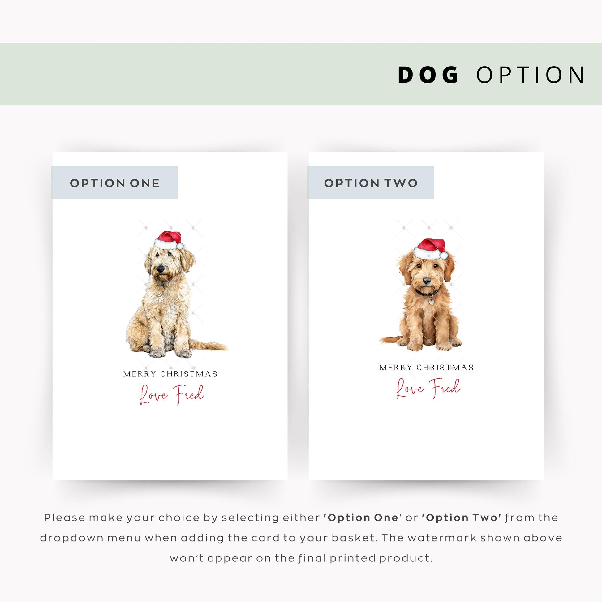 Goldendoodle Christmas Card from the Dog, Christmas Card for Dog Dad, Christmas Card for Dog Mum, Pet Card, From the Dog, Festive Pet Card