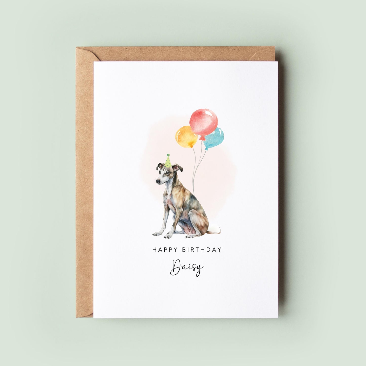 Whippet Dog Birthday Greeting Card From/For The Dog