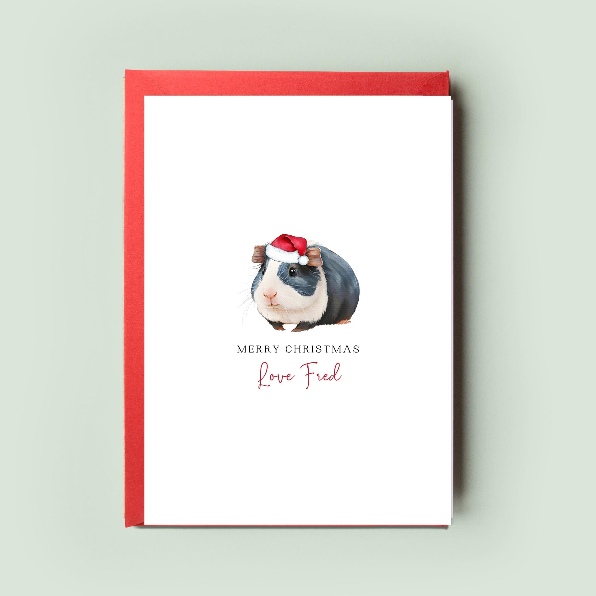 Guinea Pig Christmas Card for Pet Lovers - Festive Greeting From the Guinea Pig - Unique Christmas Card for Guinea Pig Mum & Dad Card