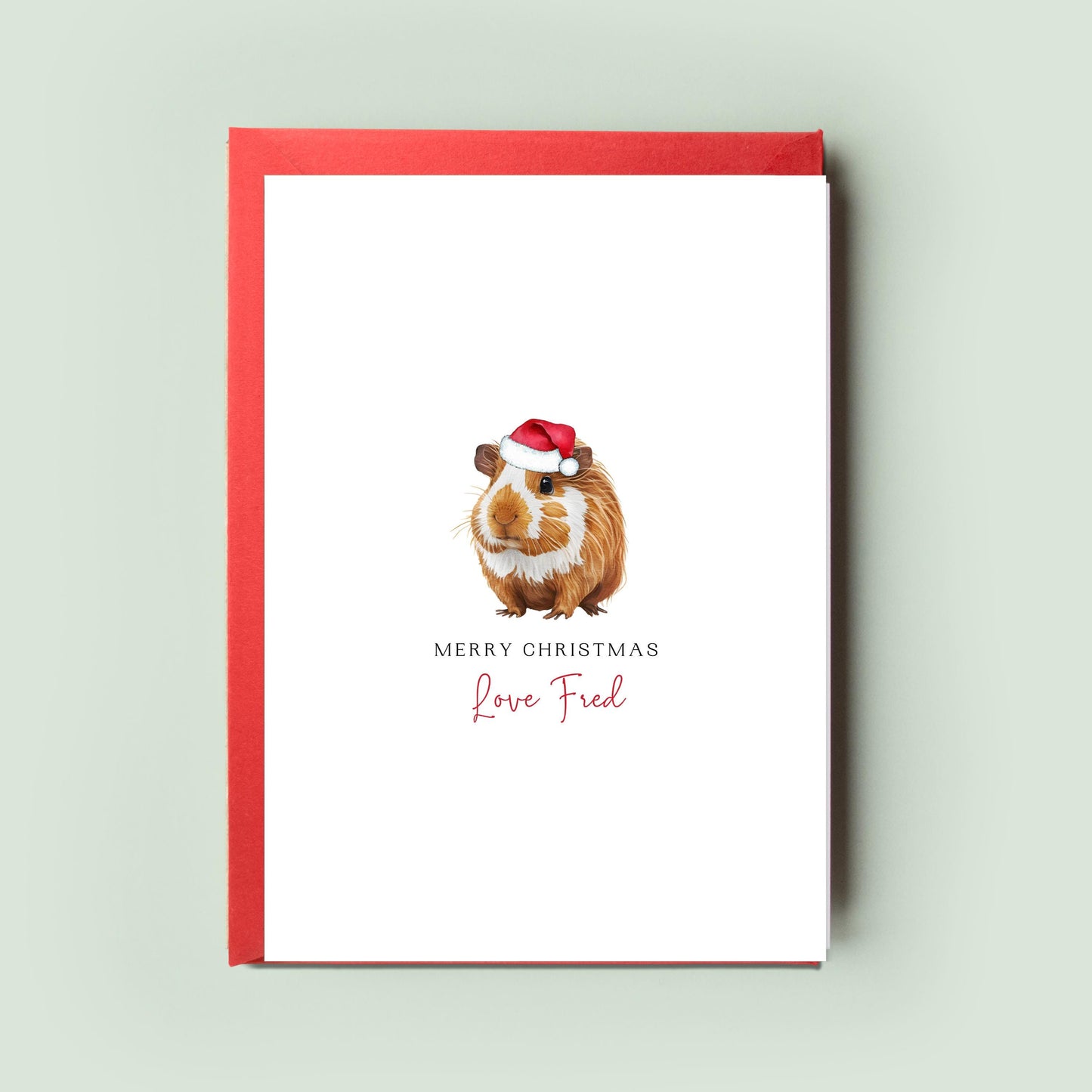 Guinea Pig Christmas Card for Pet Lovers - Festive Greeting From the Guinea Pig - Unique Christmas Card for Guinea Pig Mum & Dad Card