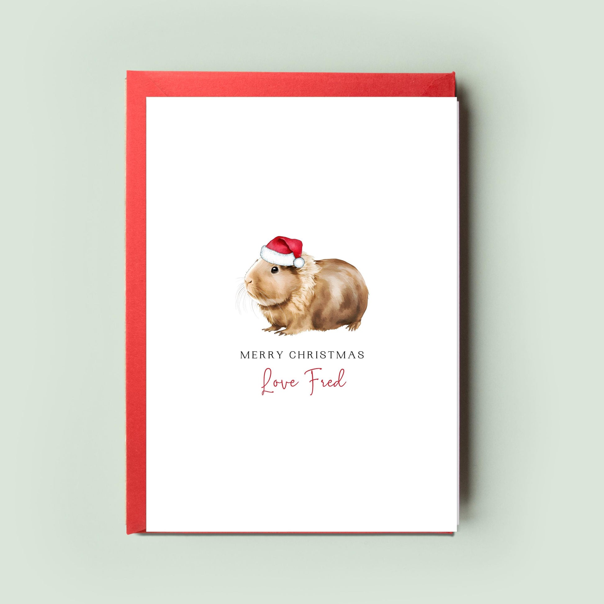 Guinea Pig Christmas Card for Pet Lovers - Festive Greeting From the Guinea Pig - Unique Christmas Card for Guinea Pig Mum & Dad Card