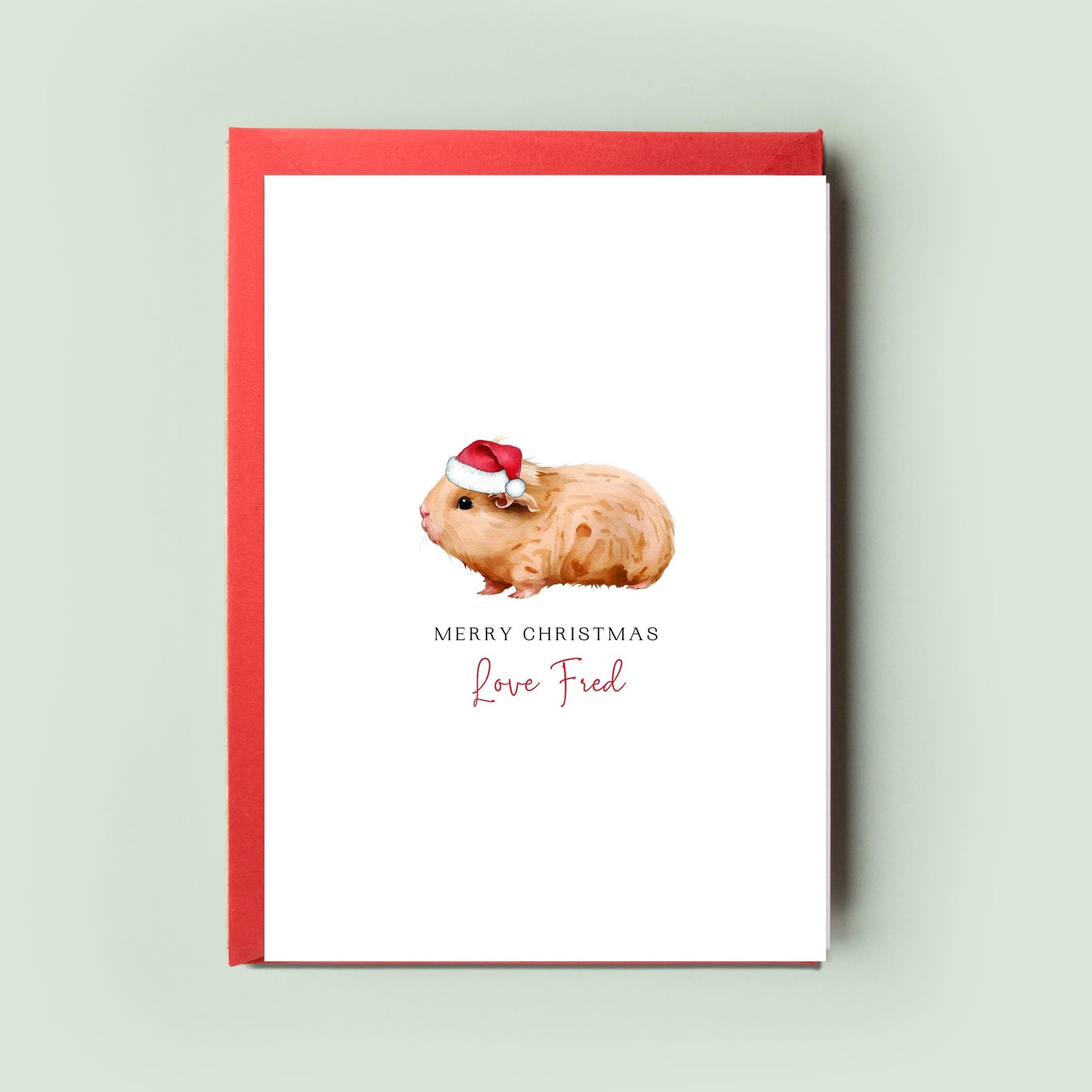 Guinea Pig Christmas Card for Pet Lovers - Festive Greeting From the Guinea Pig - Unique Christmas Card for Guinea Pig Mum & Dad Card