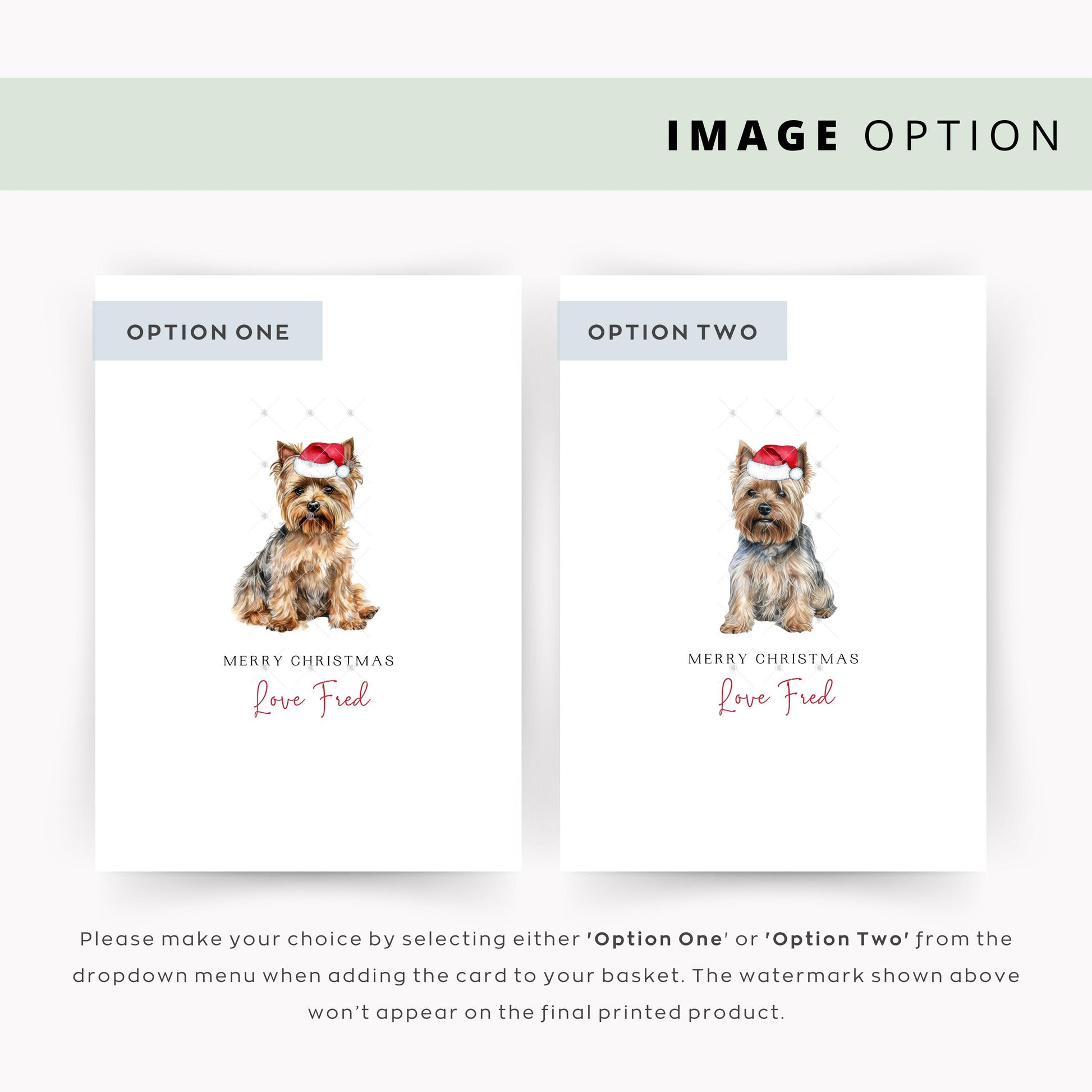 Yorkshire Terrier Christmas Card from the Dog