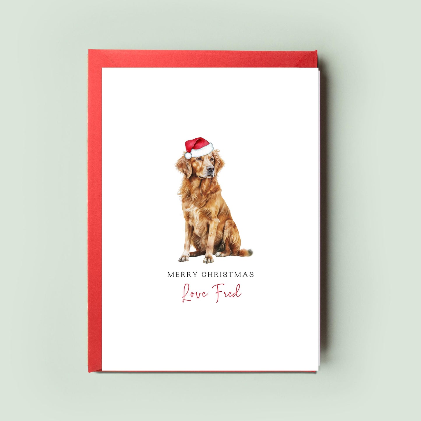 Hovawart Dog Christmas Card - From the Dog to Dog Dad & Mum, Unique Festive Pet Card, Show Your Love this Season