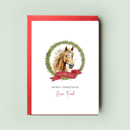 Horse Christmas Card - Cards From the Horse for Horse Mum Horse Dad - Featuring Draft, White, Black, Palomino, Appaloosa, Bay Sorrel