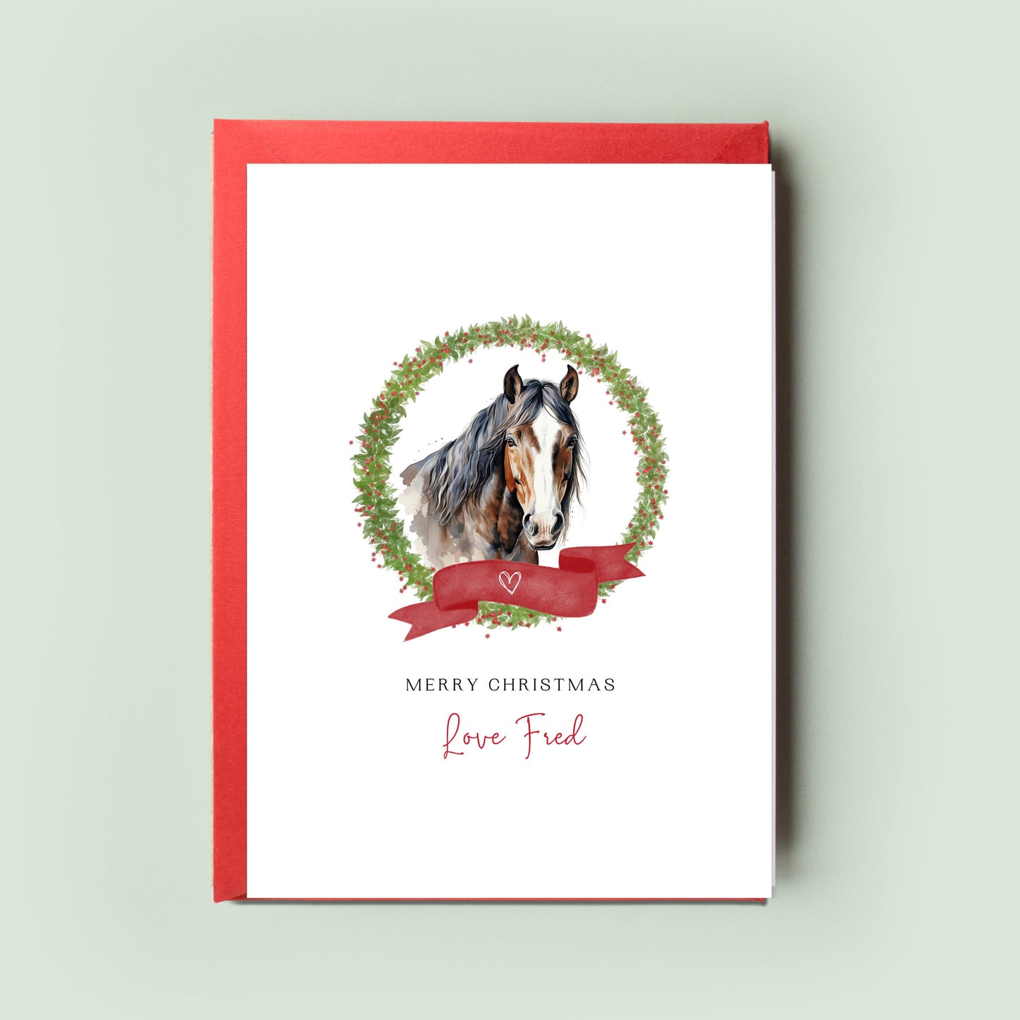 Horse Christmas Card - Cards From the Horse for Horse Mum Horse Dad - Featuring Draft, White, Black, Palomino, Appaloosa, Bay Sorrel