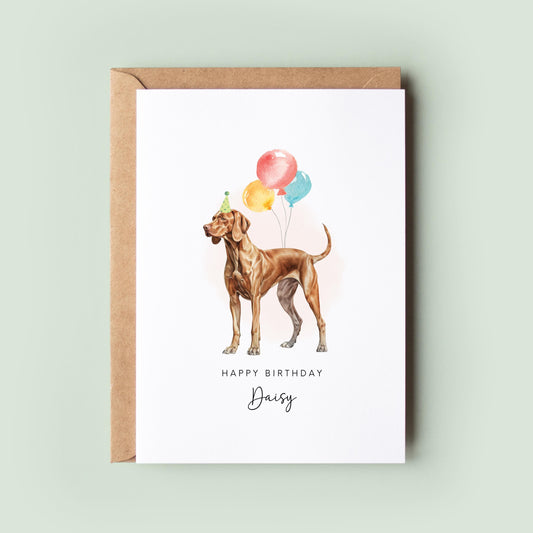 Hungarian Vizsla Dog Birthday Greeting Card for Dog Dad or Dog Mum