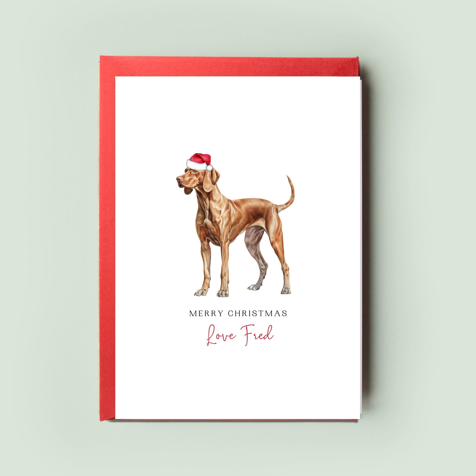 Hungarian Vizsla Christmas Card: Heartwarming Wishes from the Dog - Perfect for Dog Dad & Mum, Special Pet Holiday Card, Dog Christmas Card