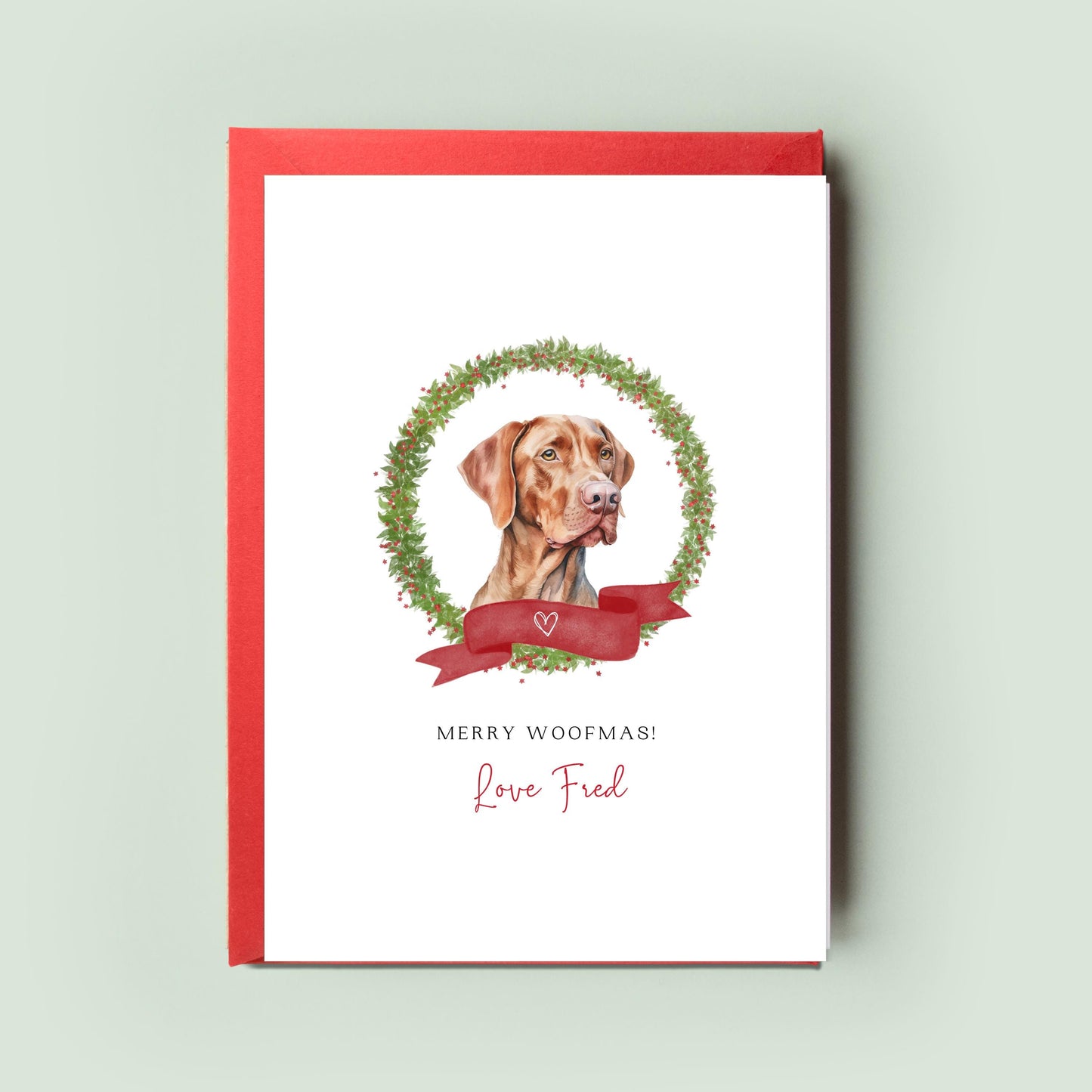 Hungarian Vizsla Christmas Card: Heartwarming Wishes from the Dog - Perfect for Dog Dad & Mum, Special Pet Holiday Card, Dog Christmas Card