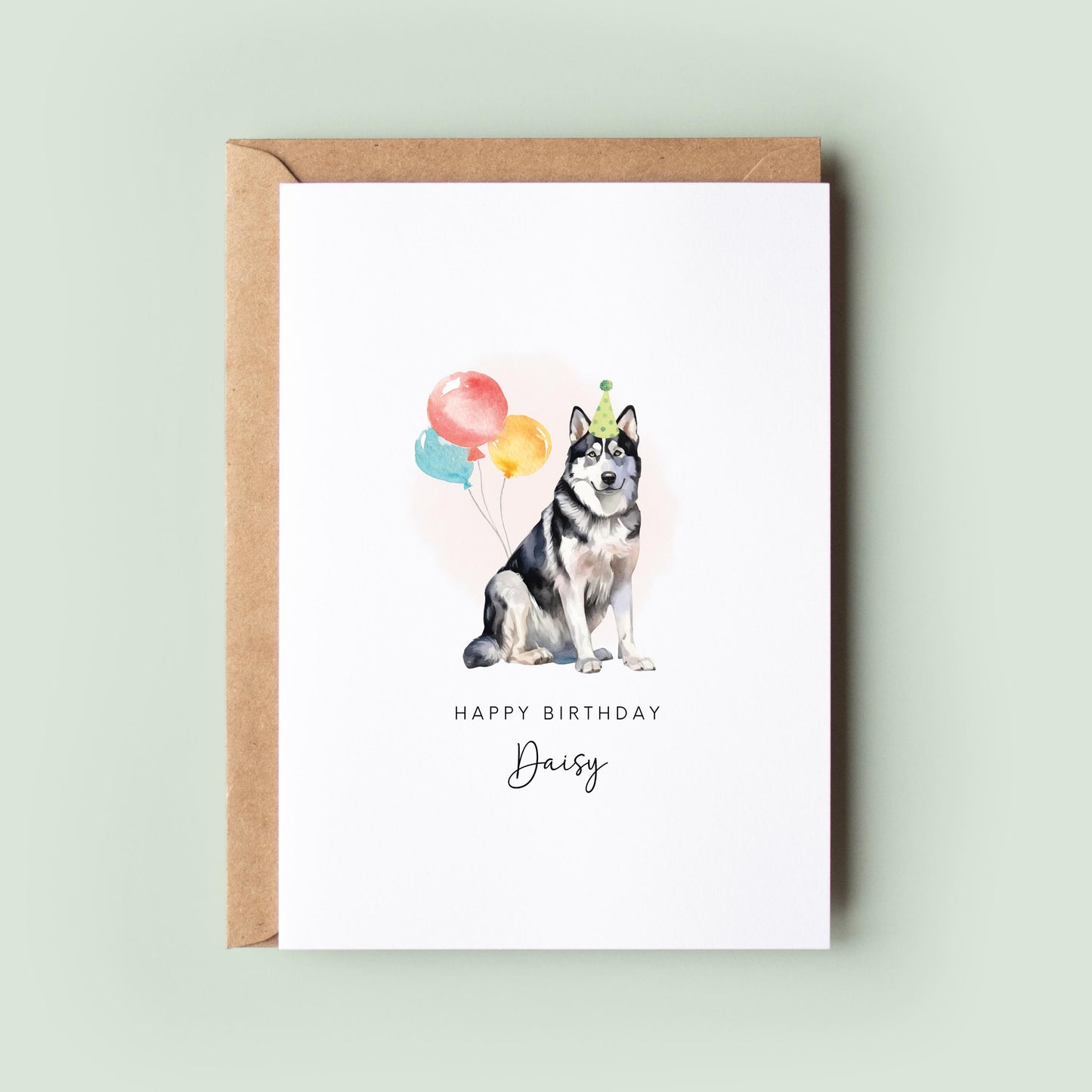 Siberian Husky Pet Birthday Greeting Card From/For The Dog