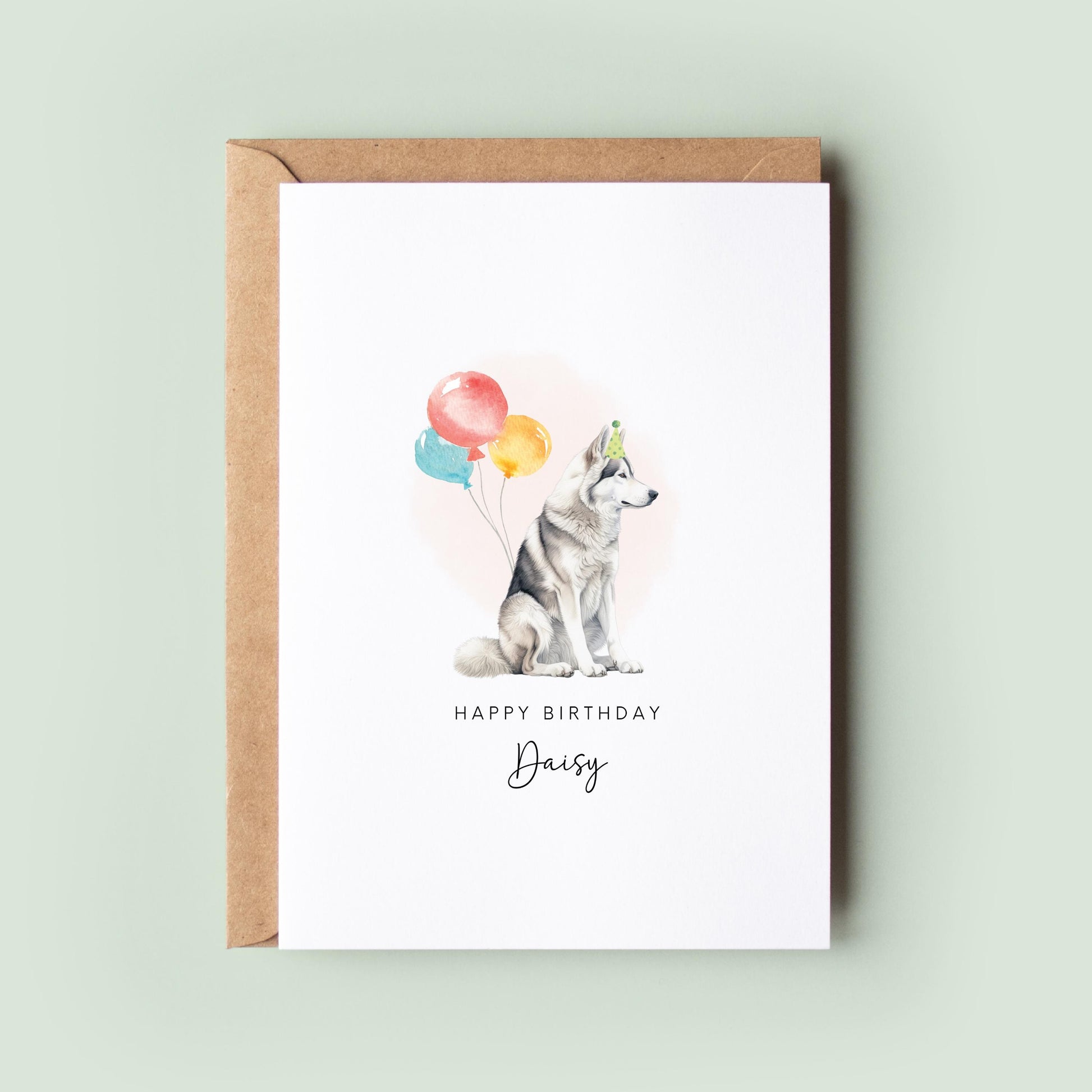 Siberian Husky Pet Birthday Greeting Card From/For The Dog