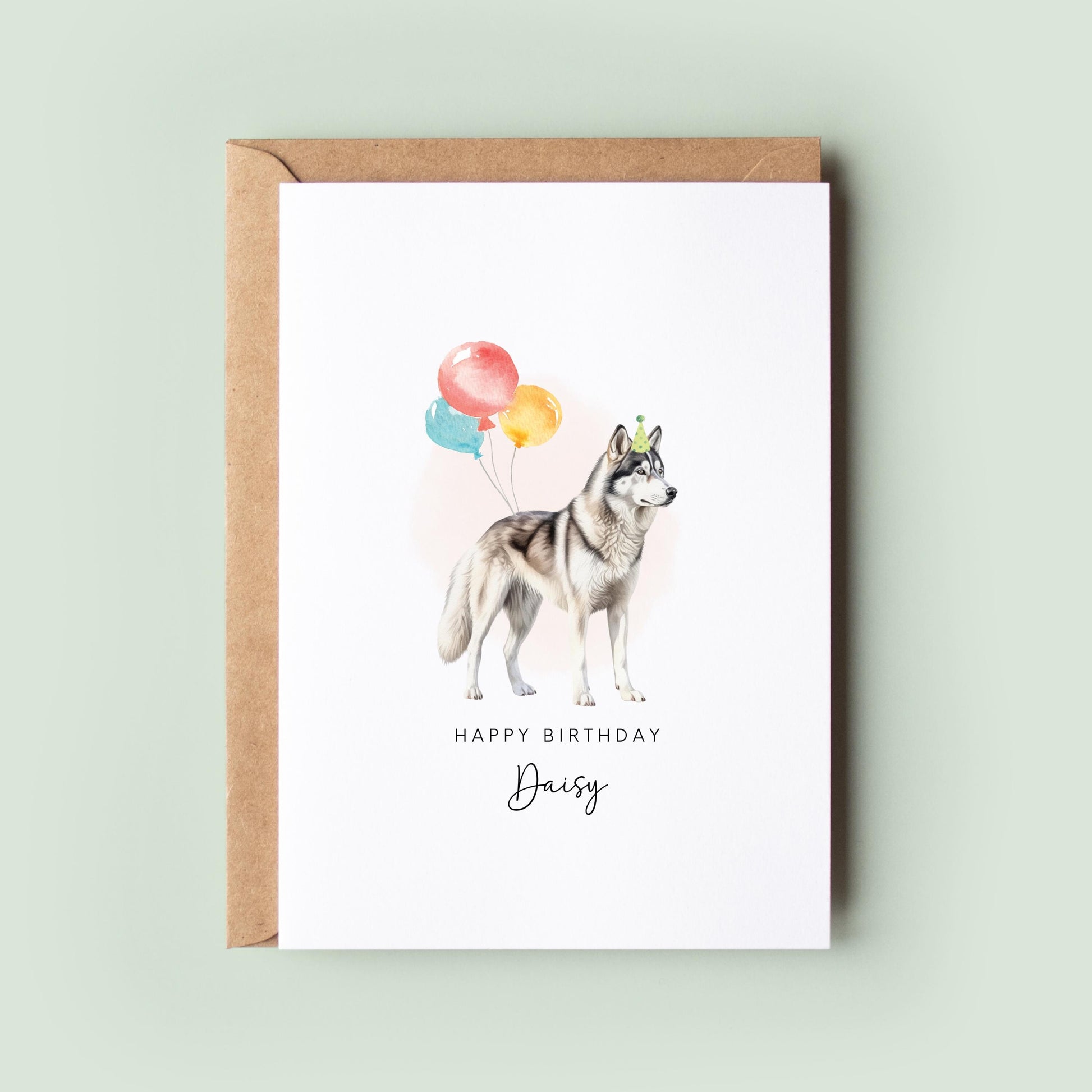 Siberian Husky Pet Birthday Greeting Card From/For The Dog