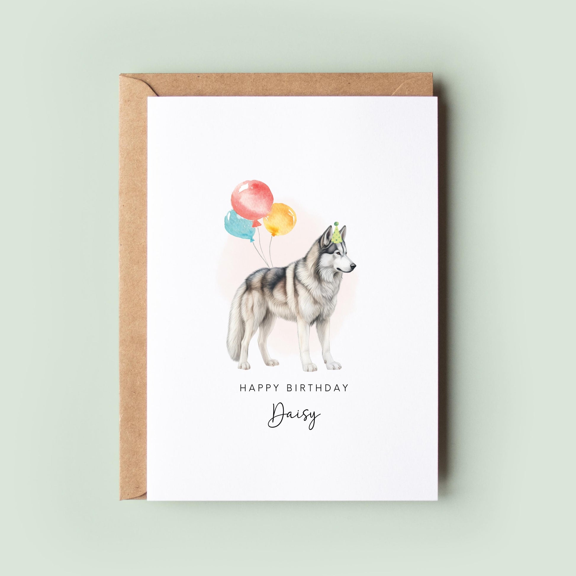 Siberian Husky Pet Birthday Greeting Card From/For The Dog