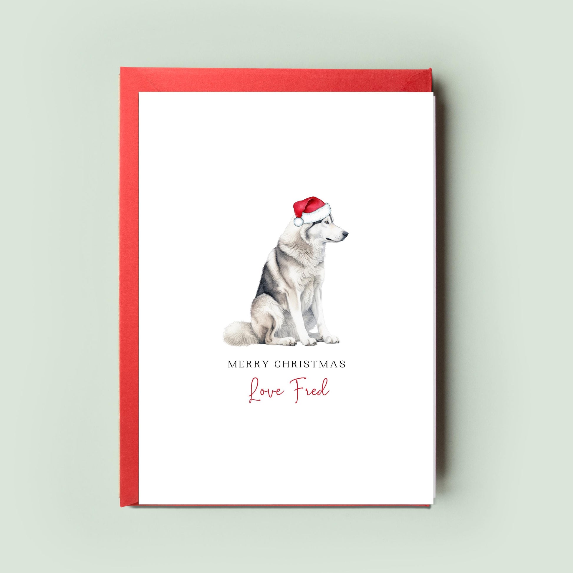 Husky Christmas Card from the Dog, Christmas Card for Dog Dad, Christmas Card for Dog Mum, Pet Card, From Dog, Siberian & Alaskan Huskies