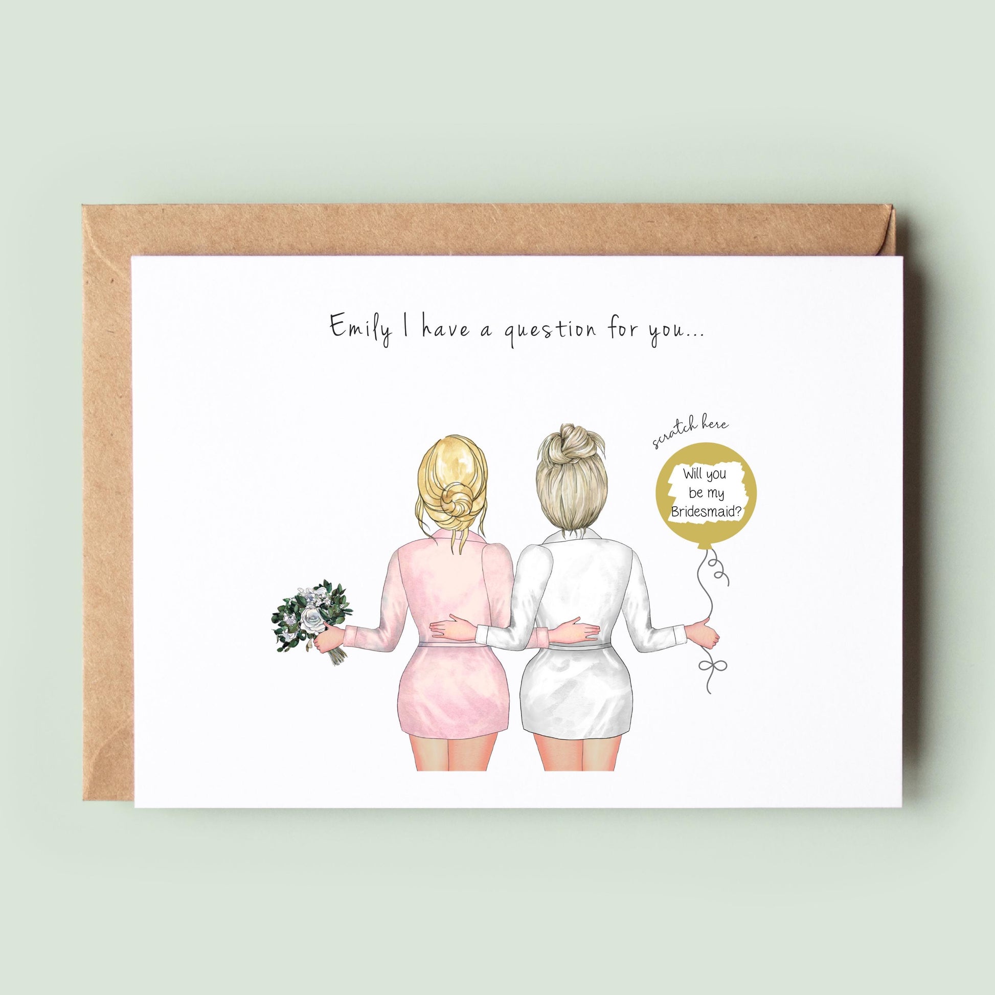 Will You Be My Bridesmaid Card Scratch Card, Personalized Bridesmaid Proposal, Bridesmaid Reveal Proposal Card, Personalised #078