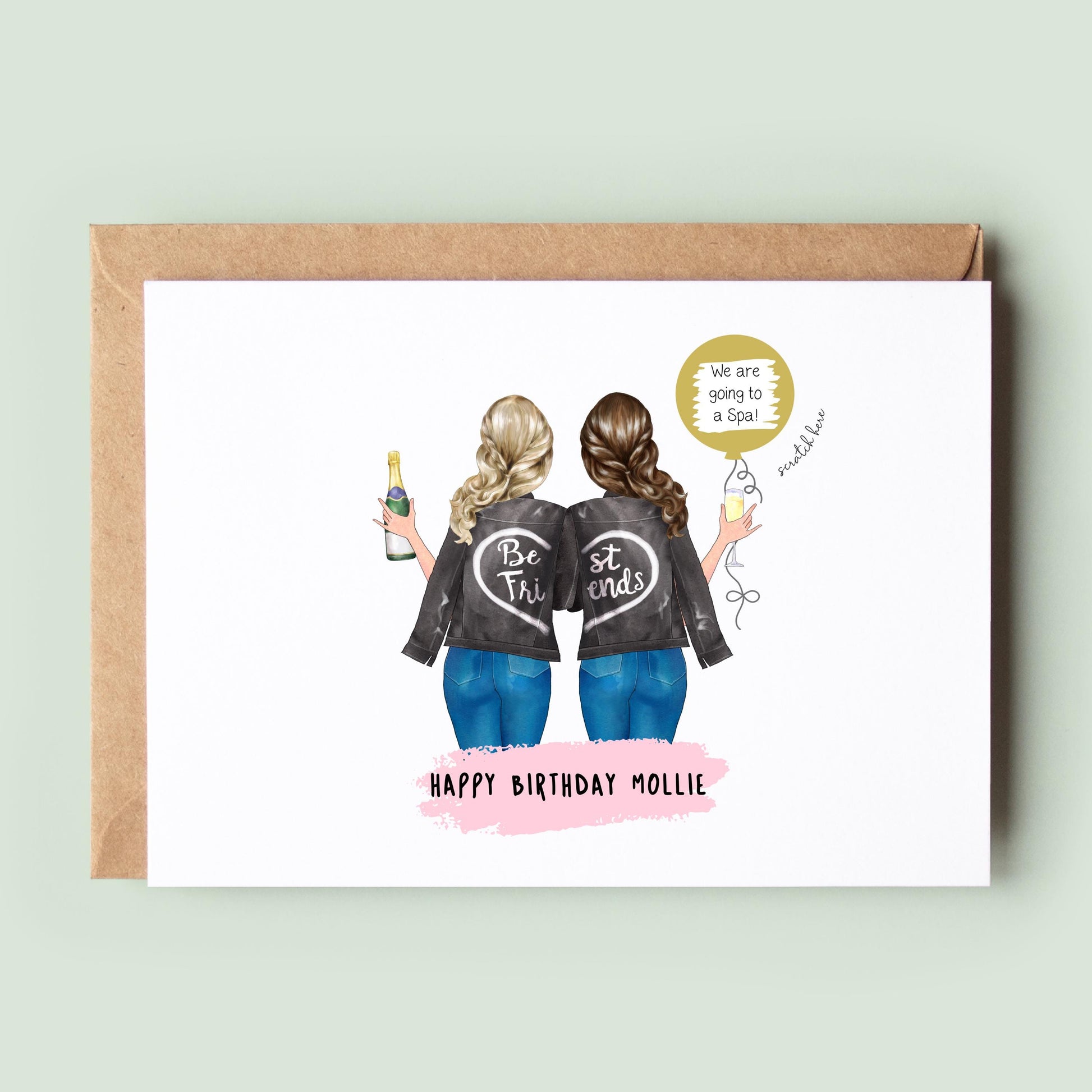 Personalised Best Friend Birthday Scratch Card Gift for Mum, Sister, Best Friend or Auntie