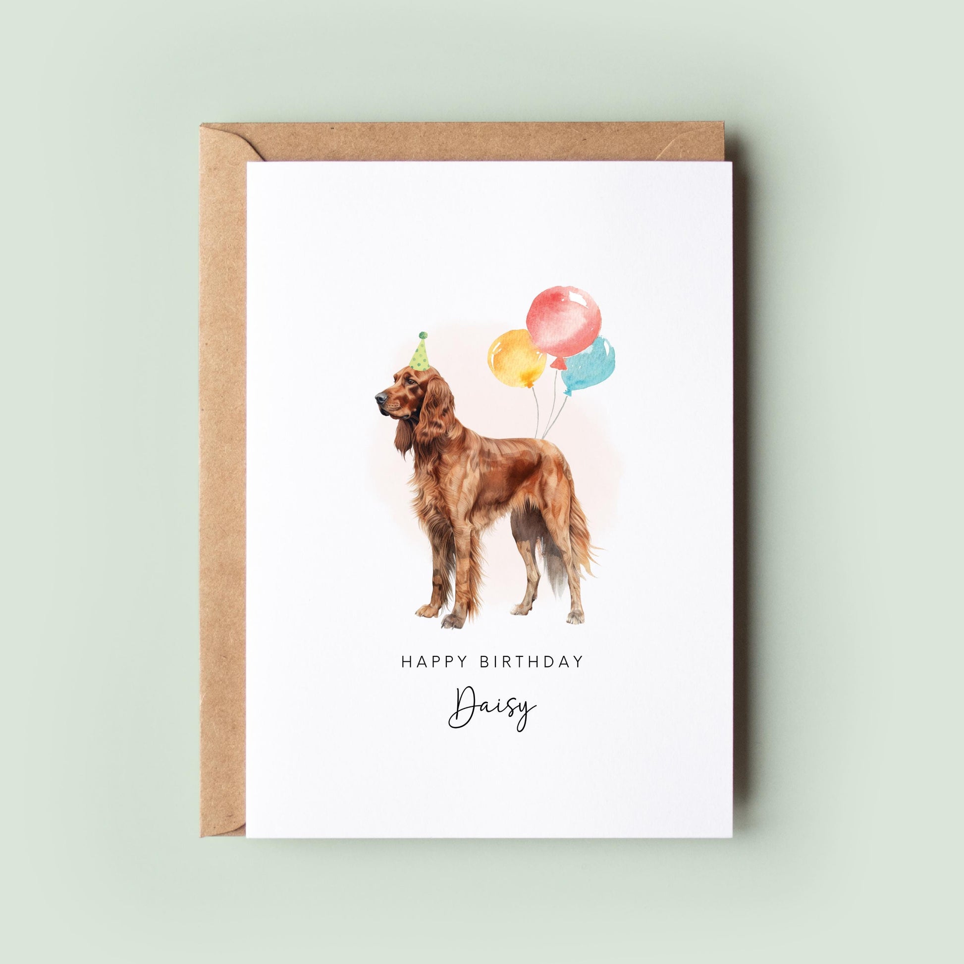 Irish Setter Birthday Card from the Dog, Birthday Card for Dog Dad, Birthday Card for Dog Mum, Pet Card, From the Dog, Pet Illustration