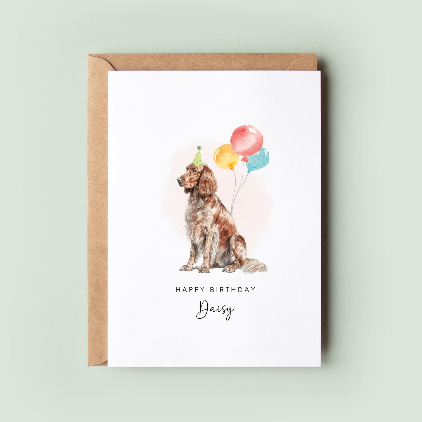 Irish Setter Birthday Card from the Dog, Birthday Card for Dog Dad, Birthday Card for Dog Mum, Pet Card, From the Dog, Pet Illustration