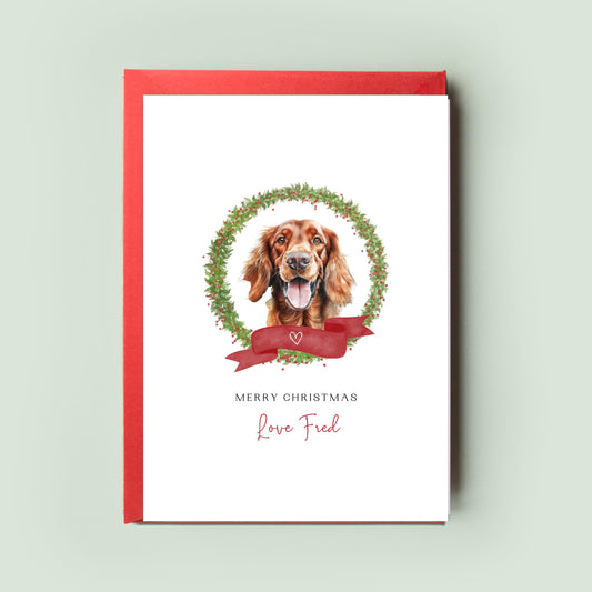 Irish Setter Personalised Dog Christmas Card, For the Dog, From the Dog, Pet Christmas Card, Dog Card, Dog Dad, Dog Mum, Merry Woofmas