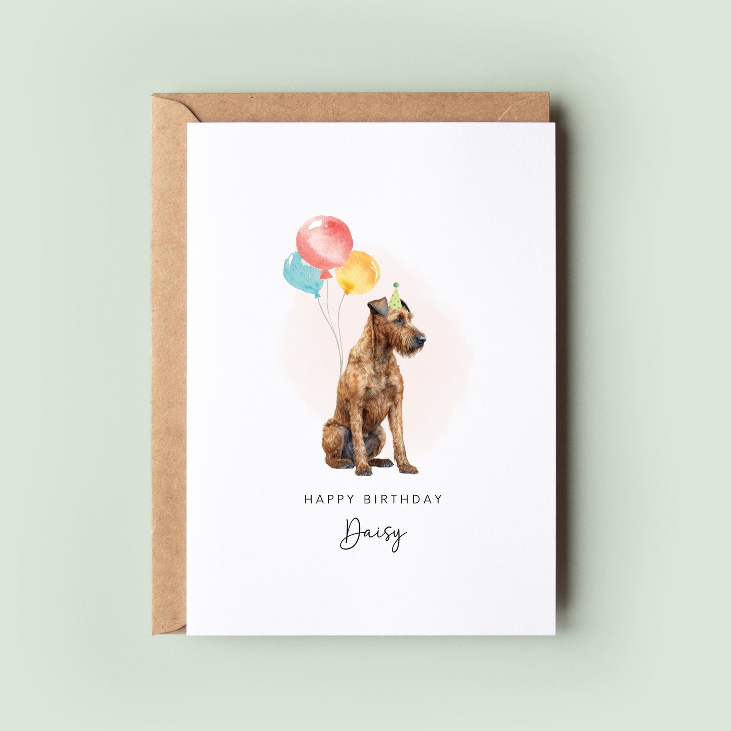 Irish Terrier Birthday Card from the Dog, Birthday Card for Dog Dad, Birthday Card for Dog Mum, Pet Card, From the Dog, Pet Illustration