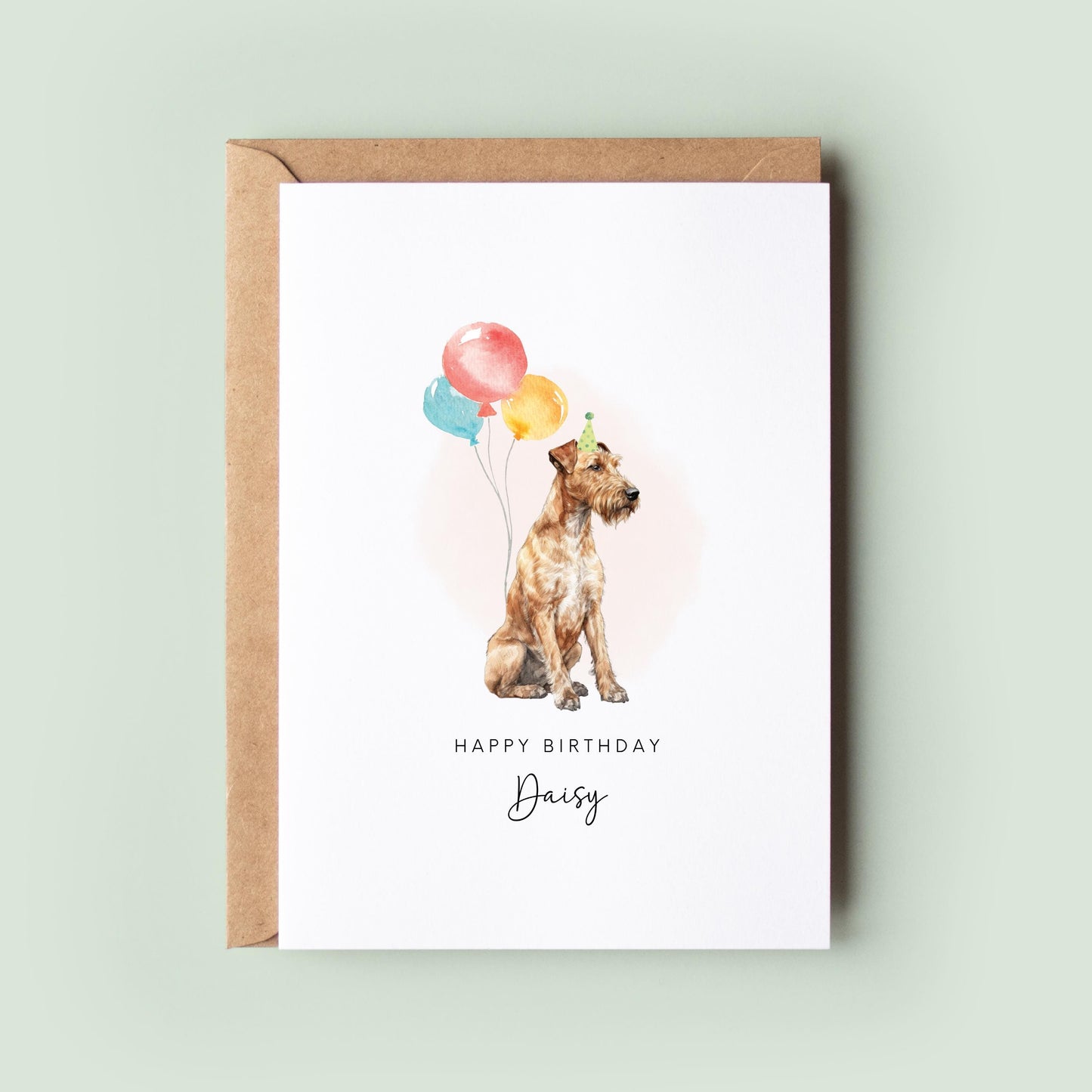 Irish Terrier Birthday Card from the Dog, Birthday Card for Dog Dad, Birthday Card for Dog Mum, Pet Card, From the Dog, Pet Illustration