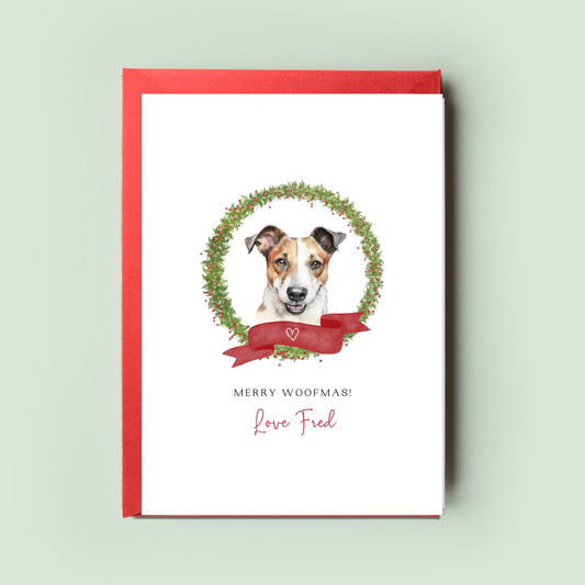 Jack Russell Terrier Personalised Dog Christmas Card, For the Dog, From the Dog, Pet Christmas Card, Dog Card, Dog Dad, Dog Mum, Woofmas