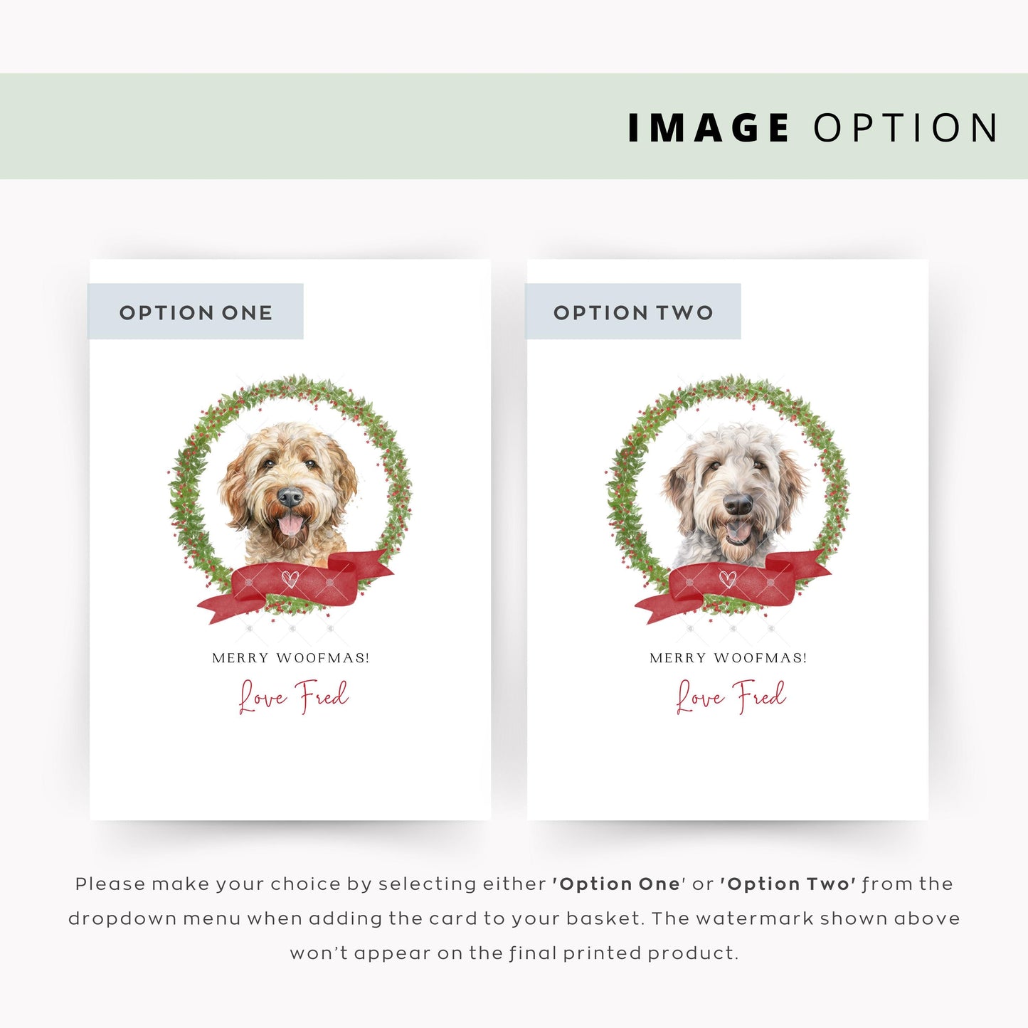 Labradoodle Personalised Dog Christmas Card