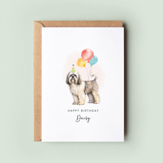 Lhasa Apso Birthday Card from the Dog, Birthday Card for Dog Dad, Birthday Card for Dog Mum, Pet Card, From the Dog