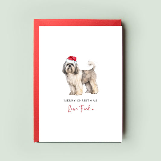 Lhasa Apso Personalised Dog Christmas Card, For the Dog, From the Dog, Pet Christmas Card, Dog Card, Dog Dad, Dog Mum, Merry Woofmas