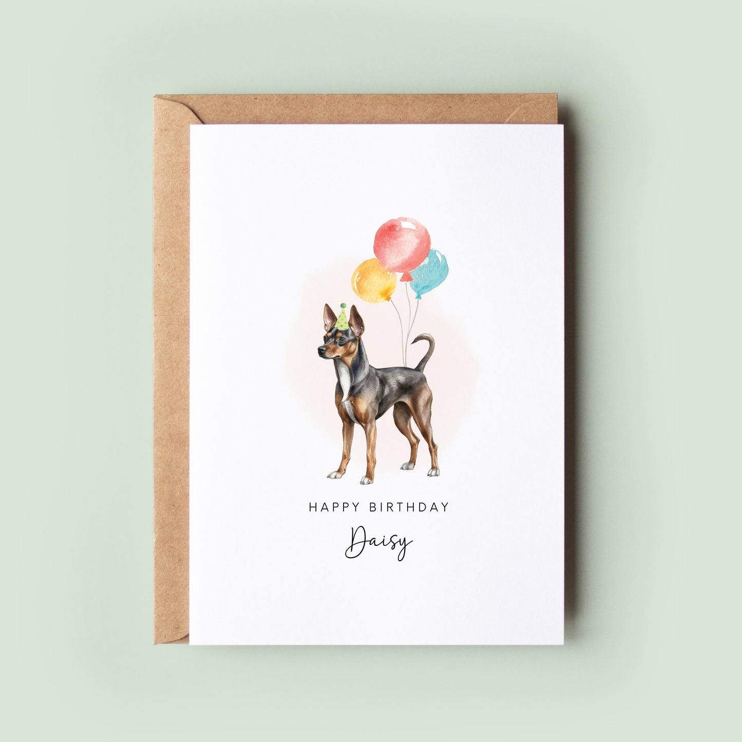 Miniature Pinscher Dog Birthday Card from the Dog, Birthday Card for Dog Dad, Birthday Card for Dog Mum, Pet Card, From the Dog