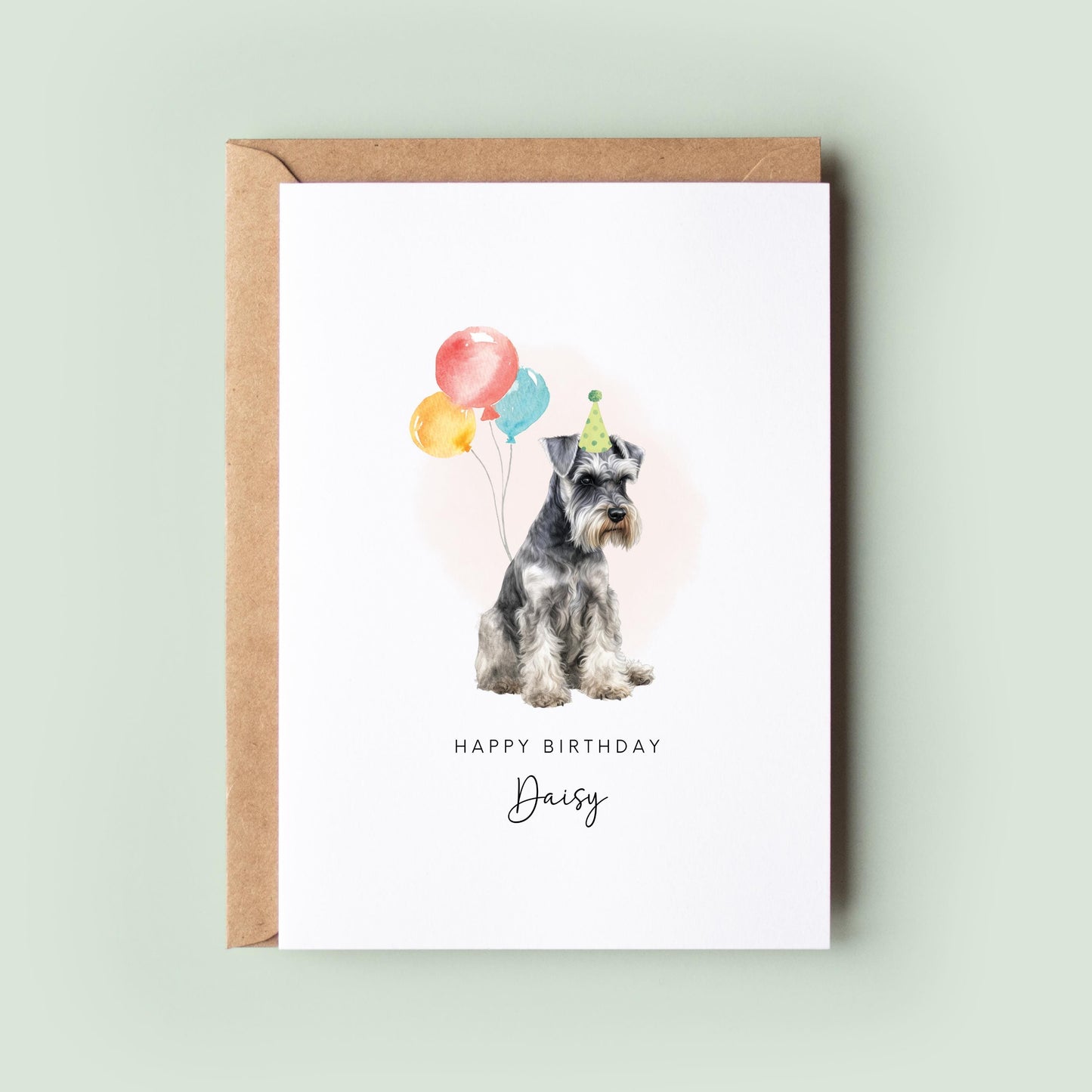 Miniature Schnauzer Dog Birthday Card from the Pet Dog for Dog Dad or Dog Mum