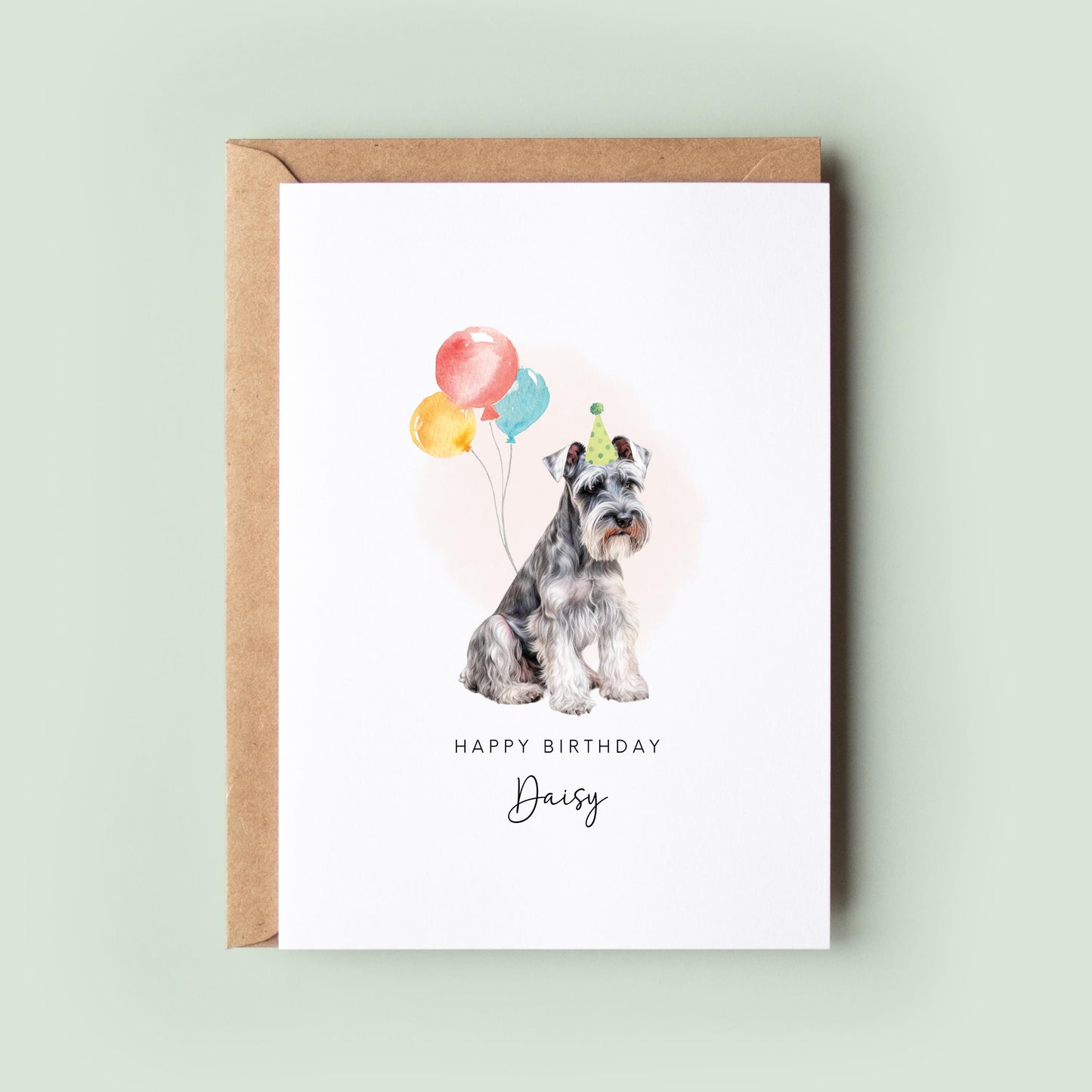 Miniature Schnauzer Dog Birthday Card from the Pet Dog for Dog Dad or Dog Mum